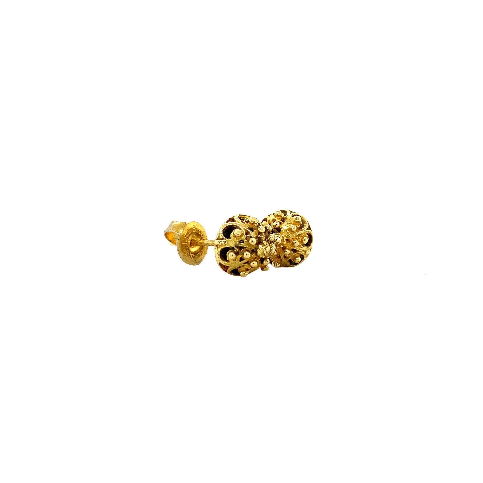18 kt gold fantasy stud earrings