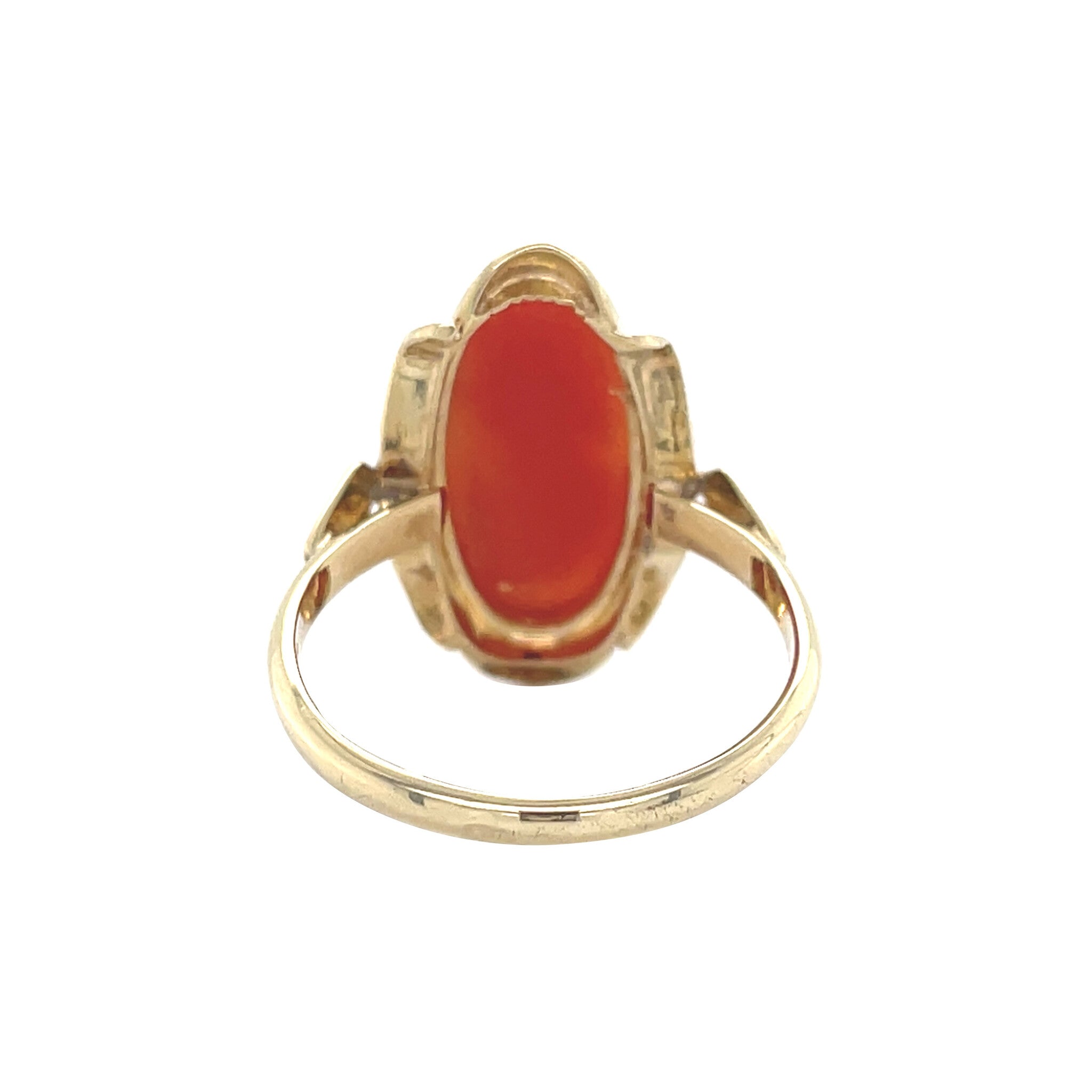 Gouden vintage ring met camee 14 kt