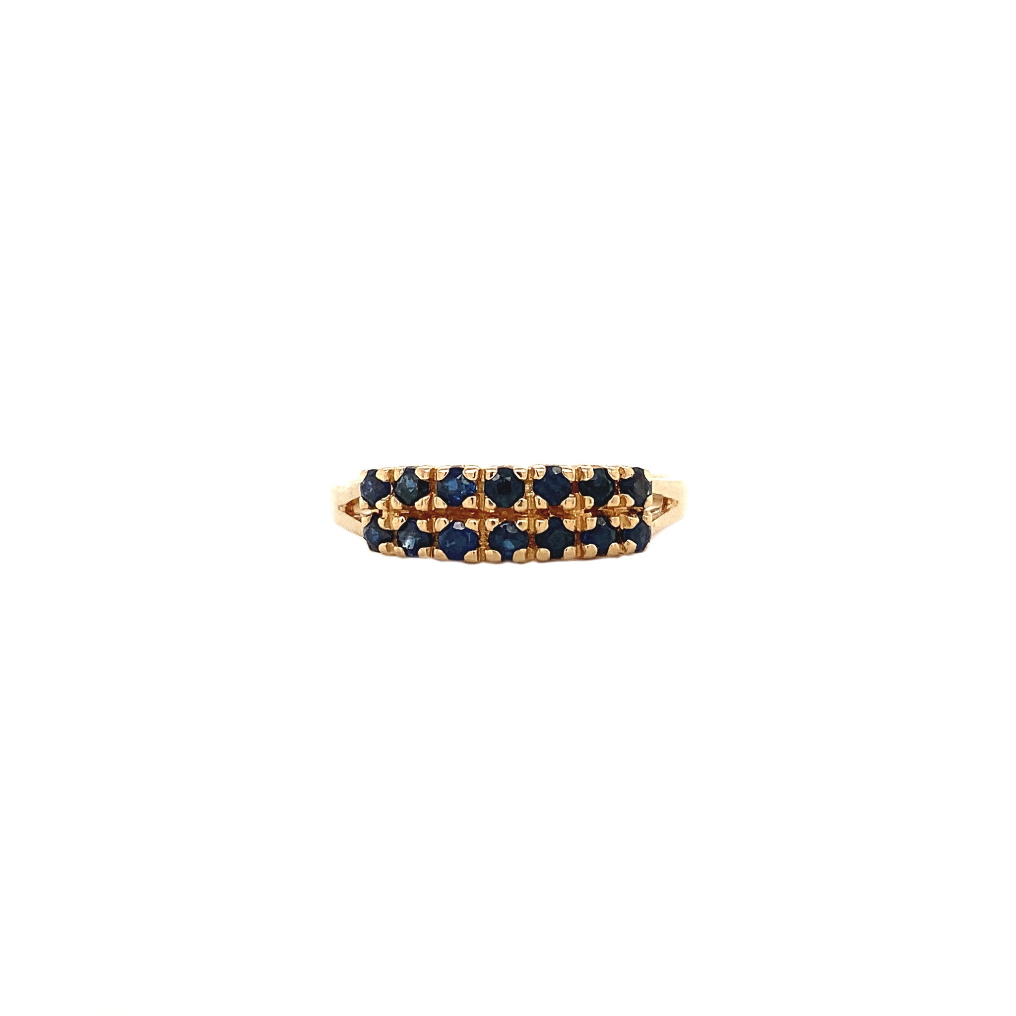 Gouden ring met saffier 14 krt
