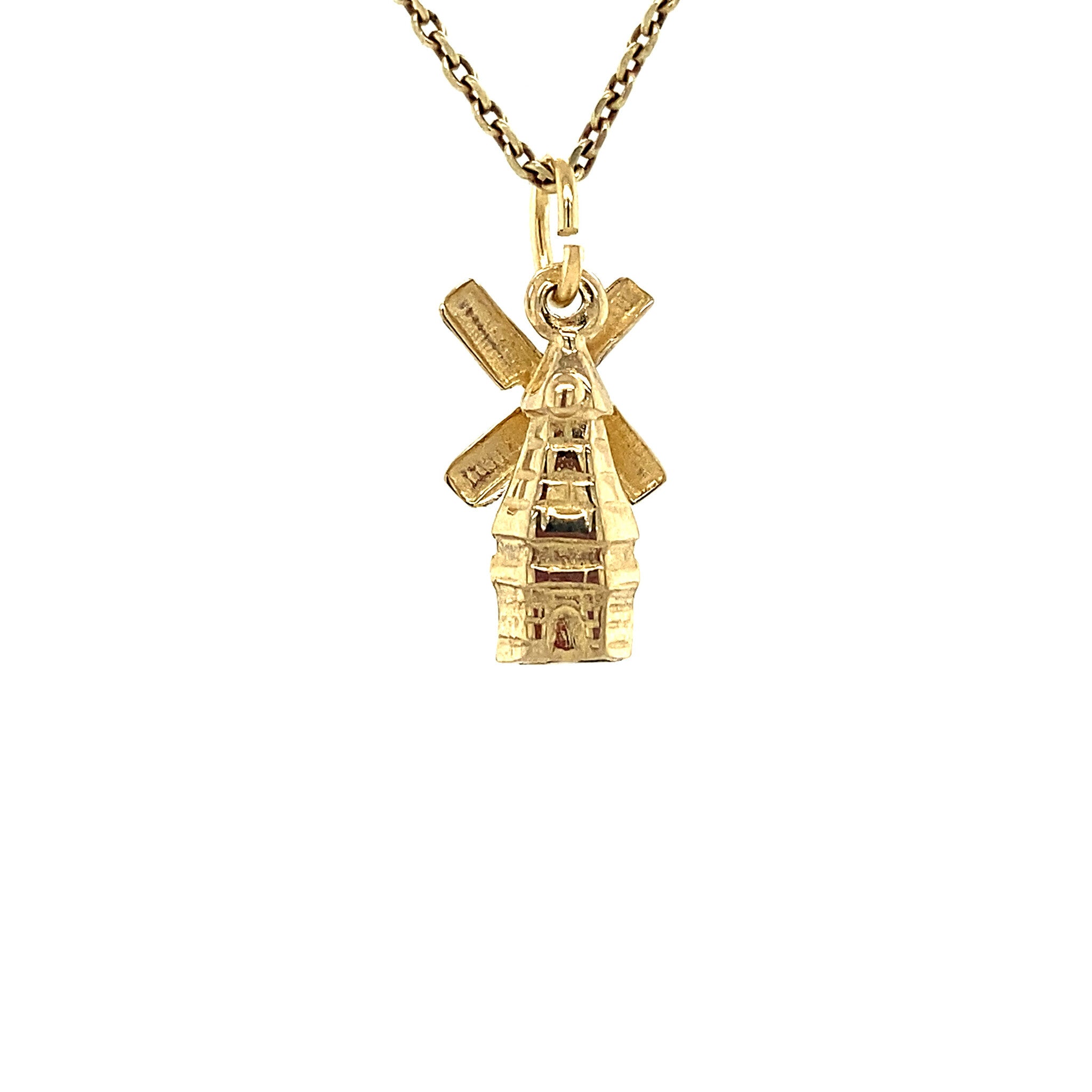 Gouden hanger Nederlandse windmolen 14 krt