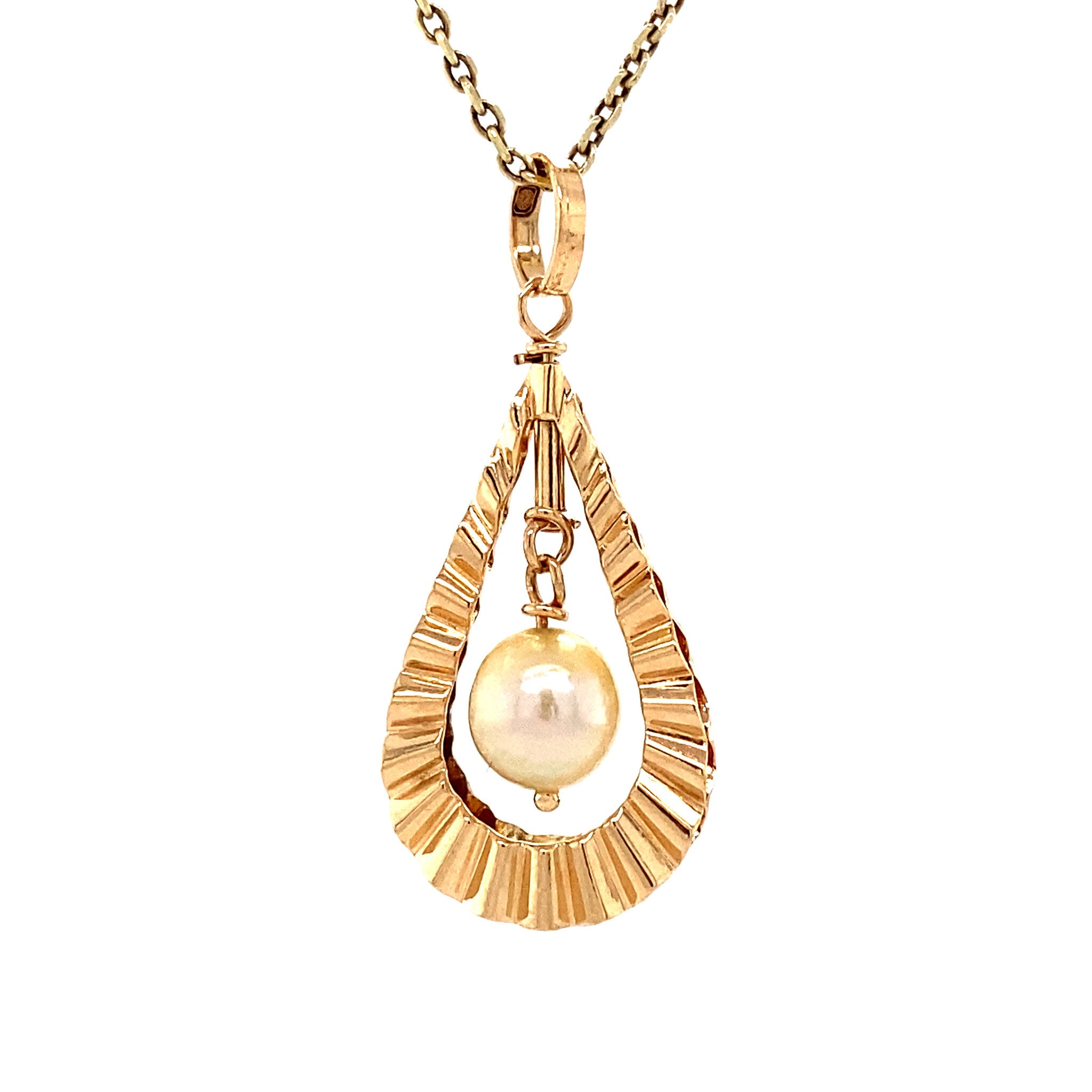 Gouden hanger met parel 14 krt