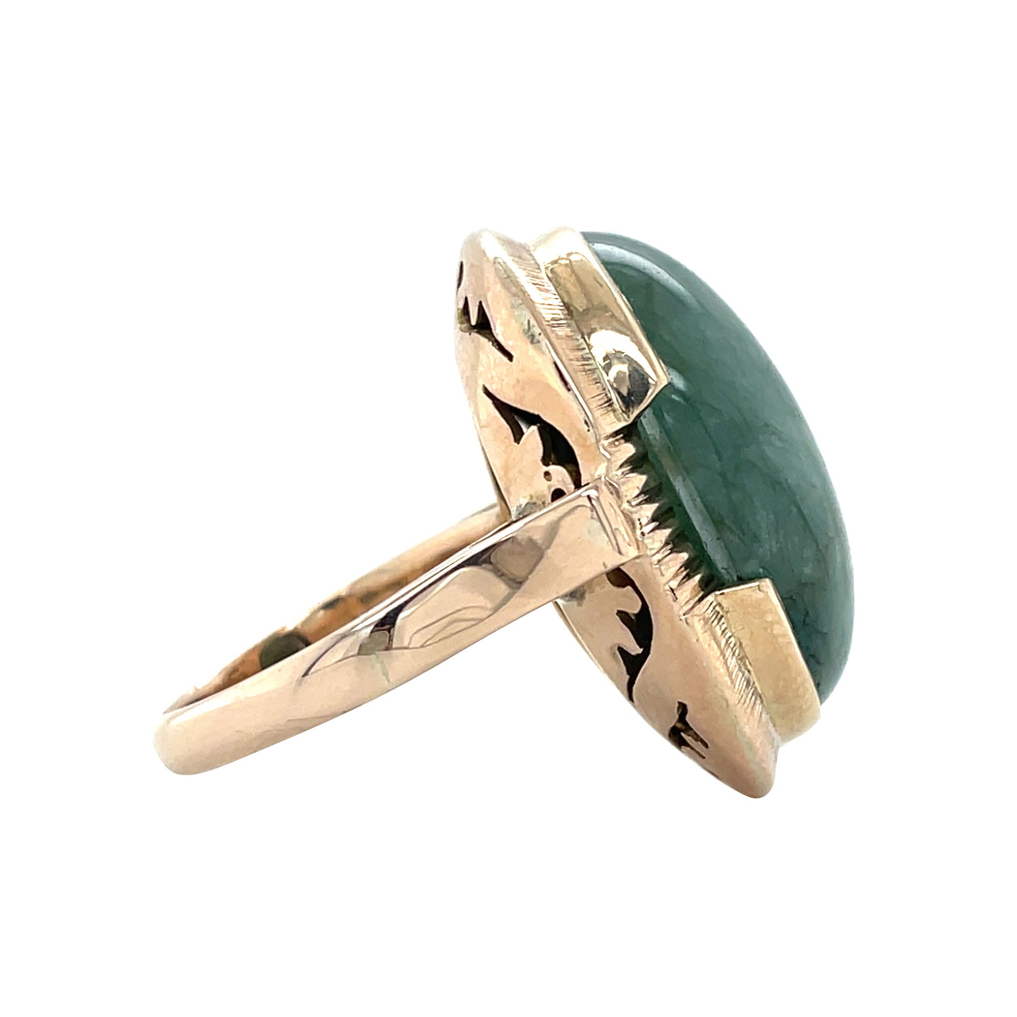 Vintage ring met jade 10 kt