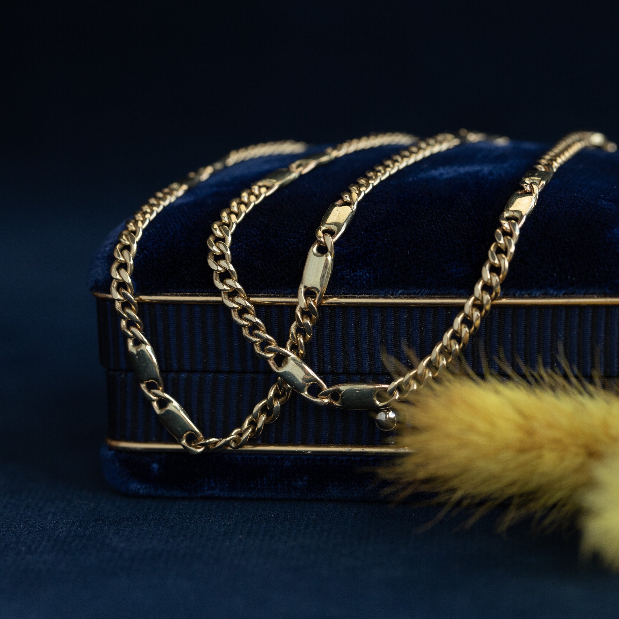 Gouden vintage fantasie collier 14 krt