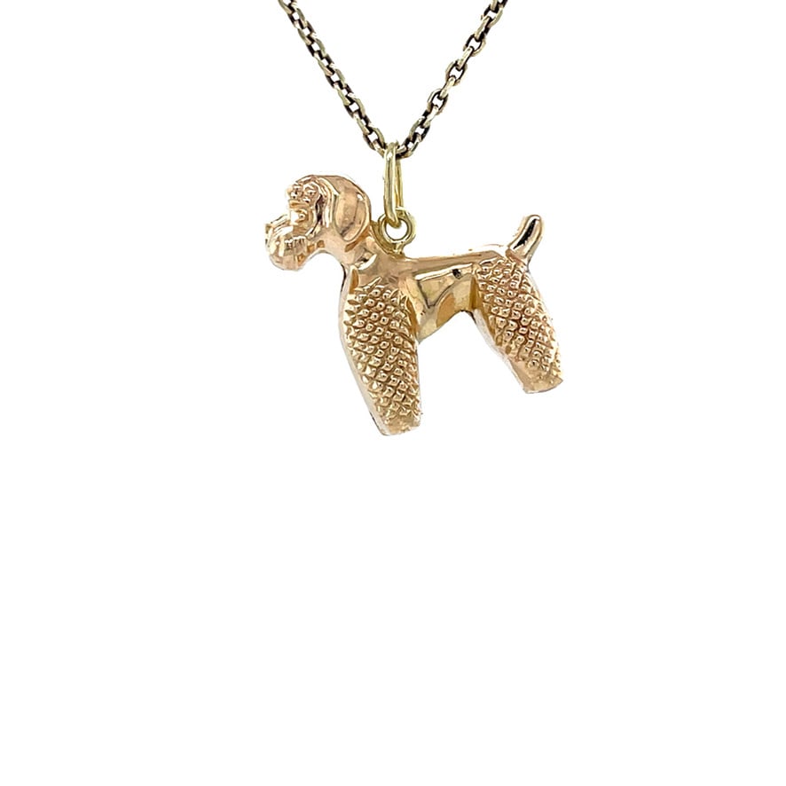 Vintage 14 kt gold poodle pendant