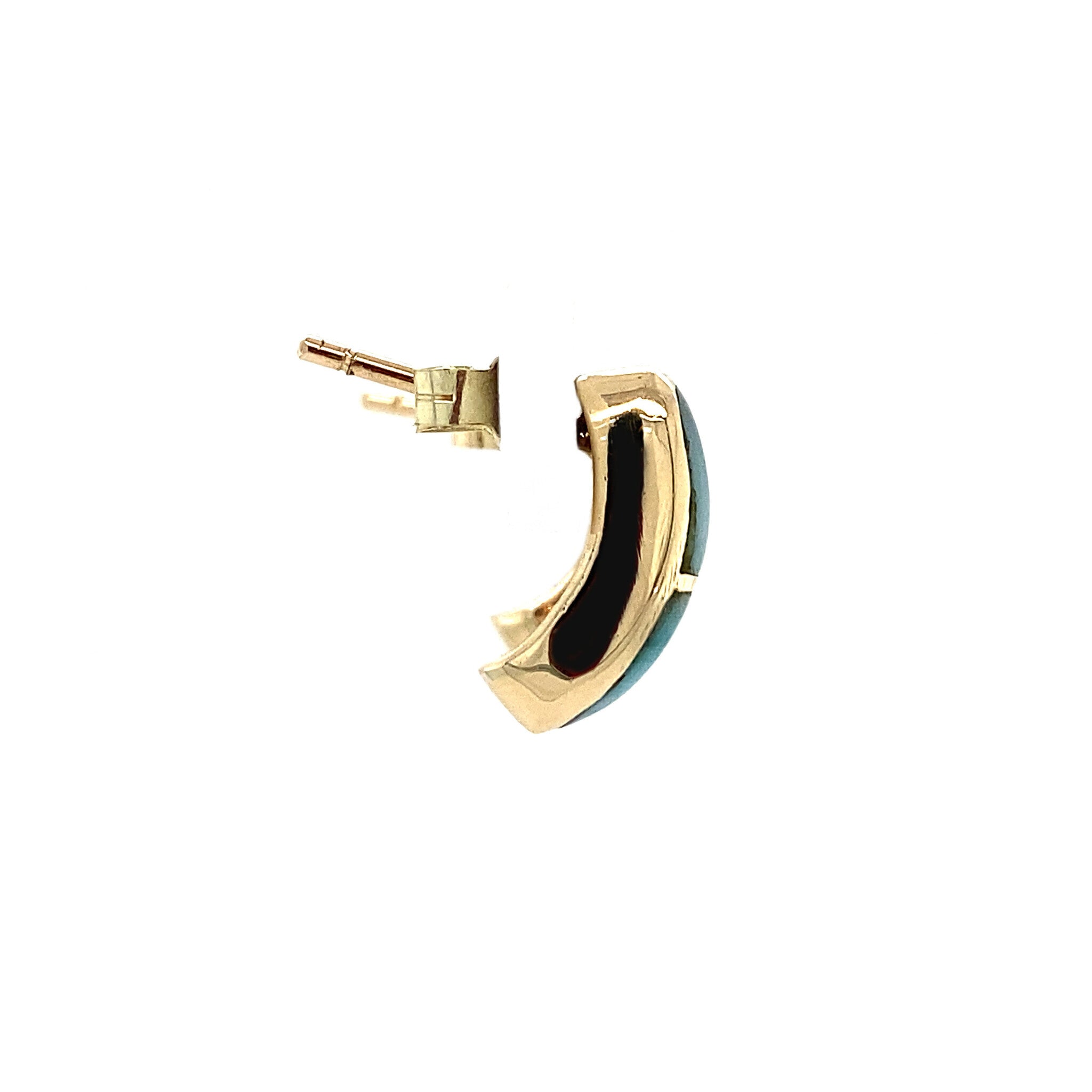 14 kt gold stud earrings with epoxy