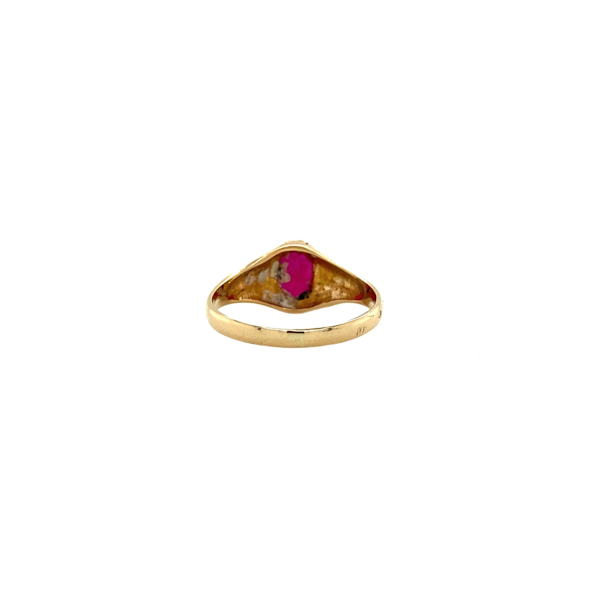 Gold ring with ruby 14 crt