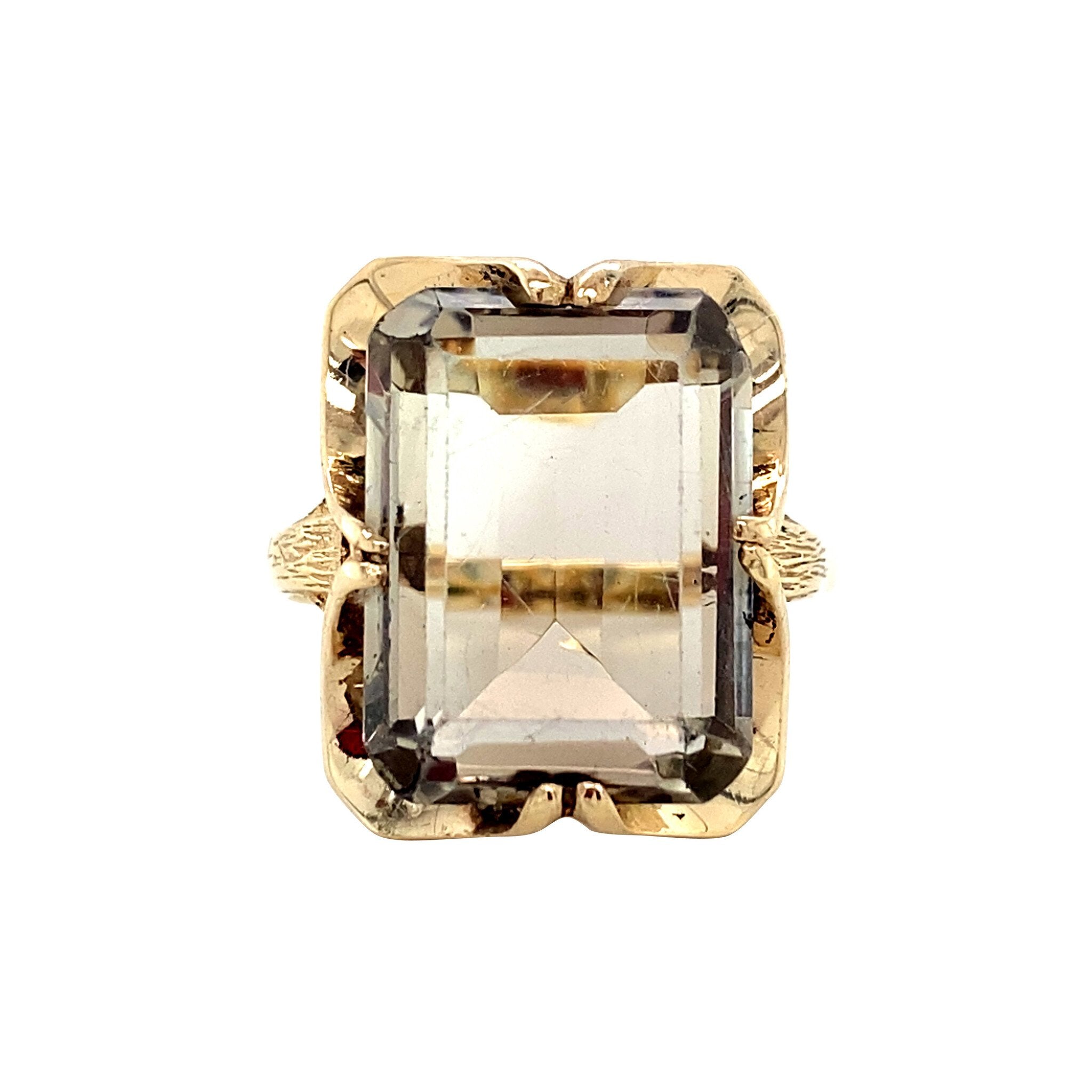Ring with smoky quartz 9 kt