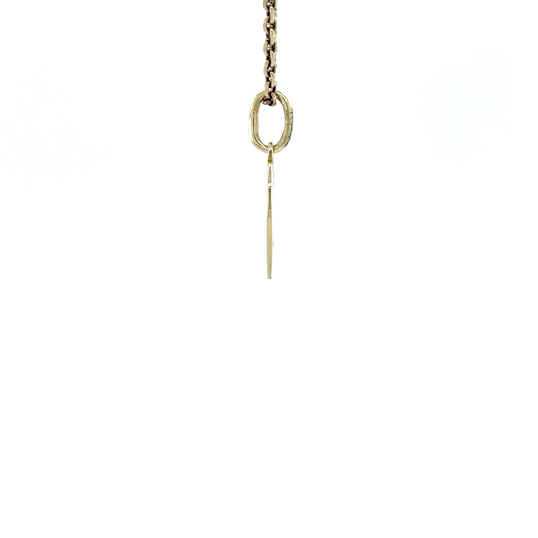 Gouden vintage hart hanger met letter N 14 krt