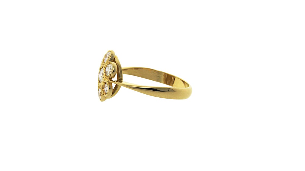 Gouden entourage ring met diamant 18 krt