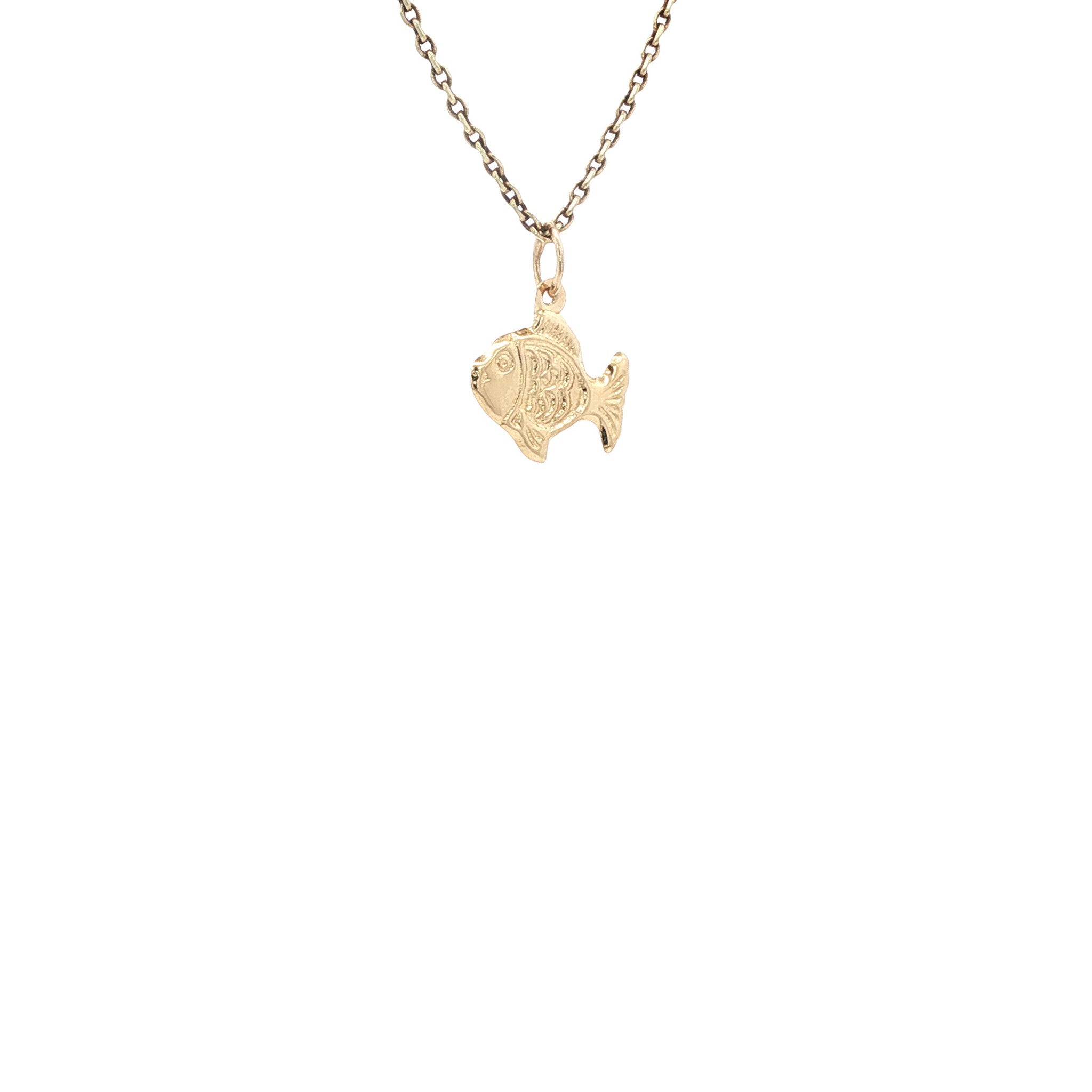 Gouden vis hanger 14 kt