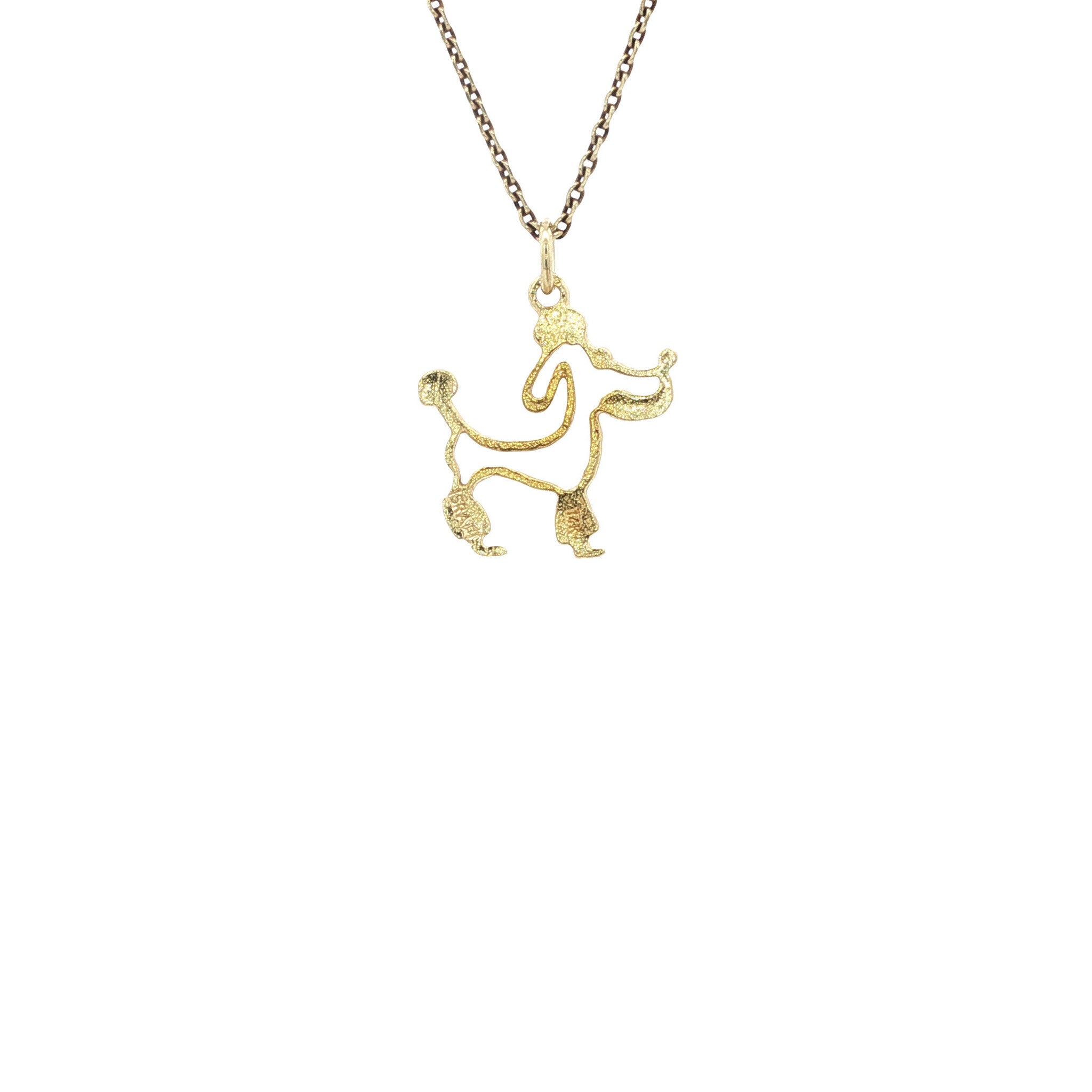 Gold vintage poodle pendant 14 kt