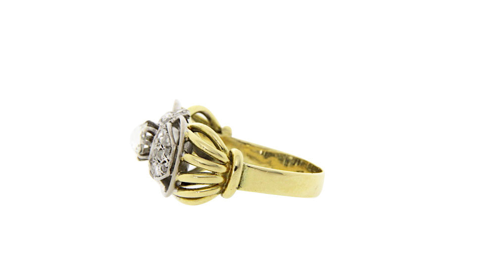 14 kt gold ring with rose diamond