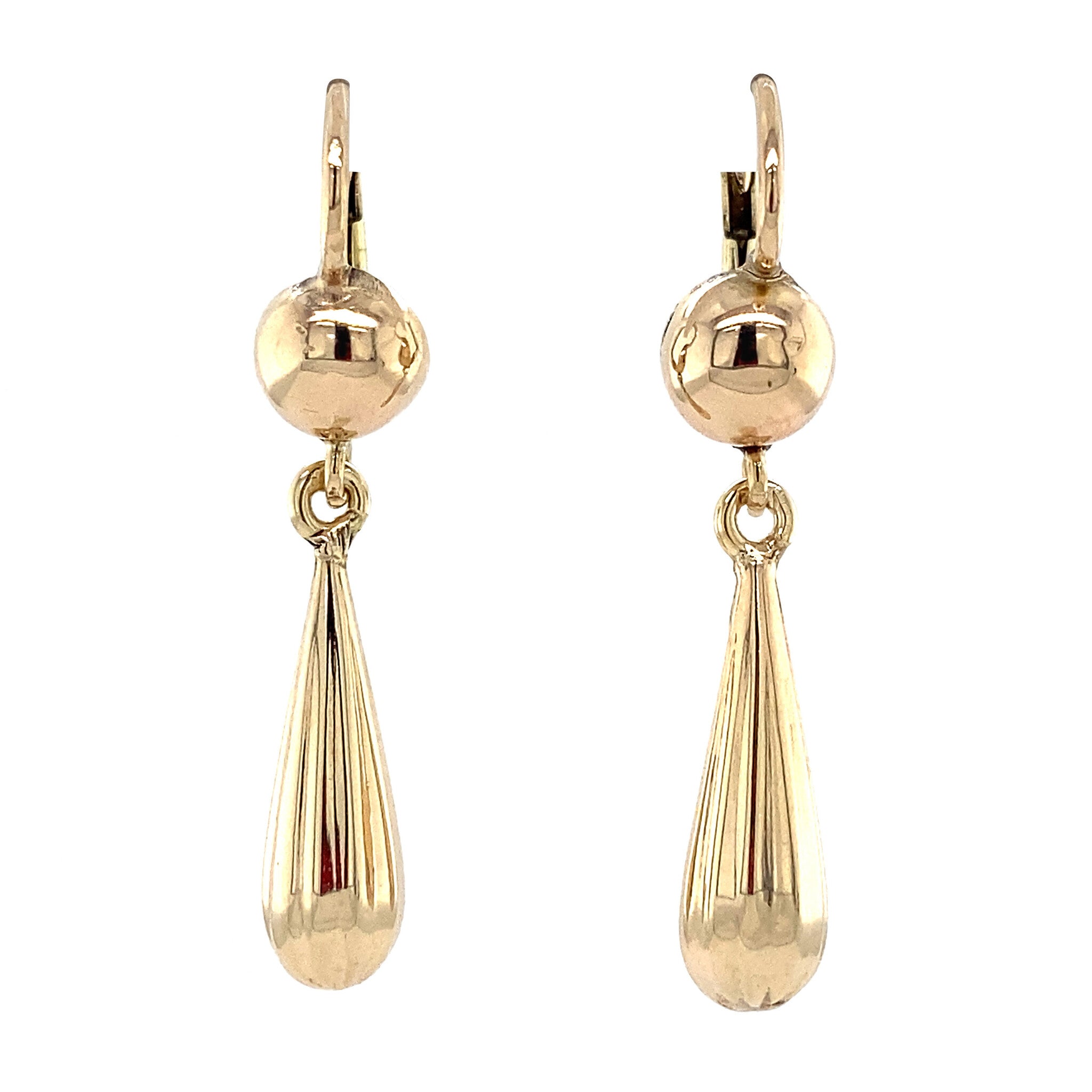Gouden oorhangers fantasie 14 krt