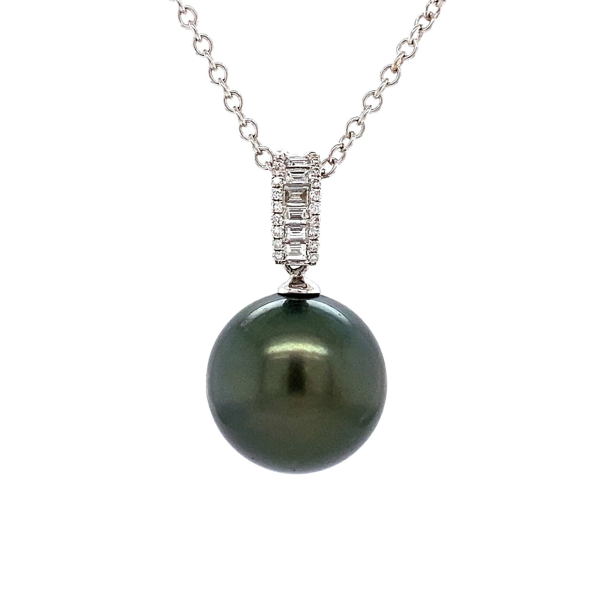 Gouden hanger met diamant en parel 18 krt