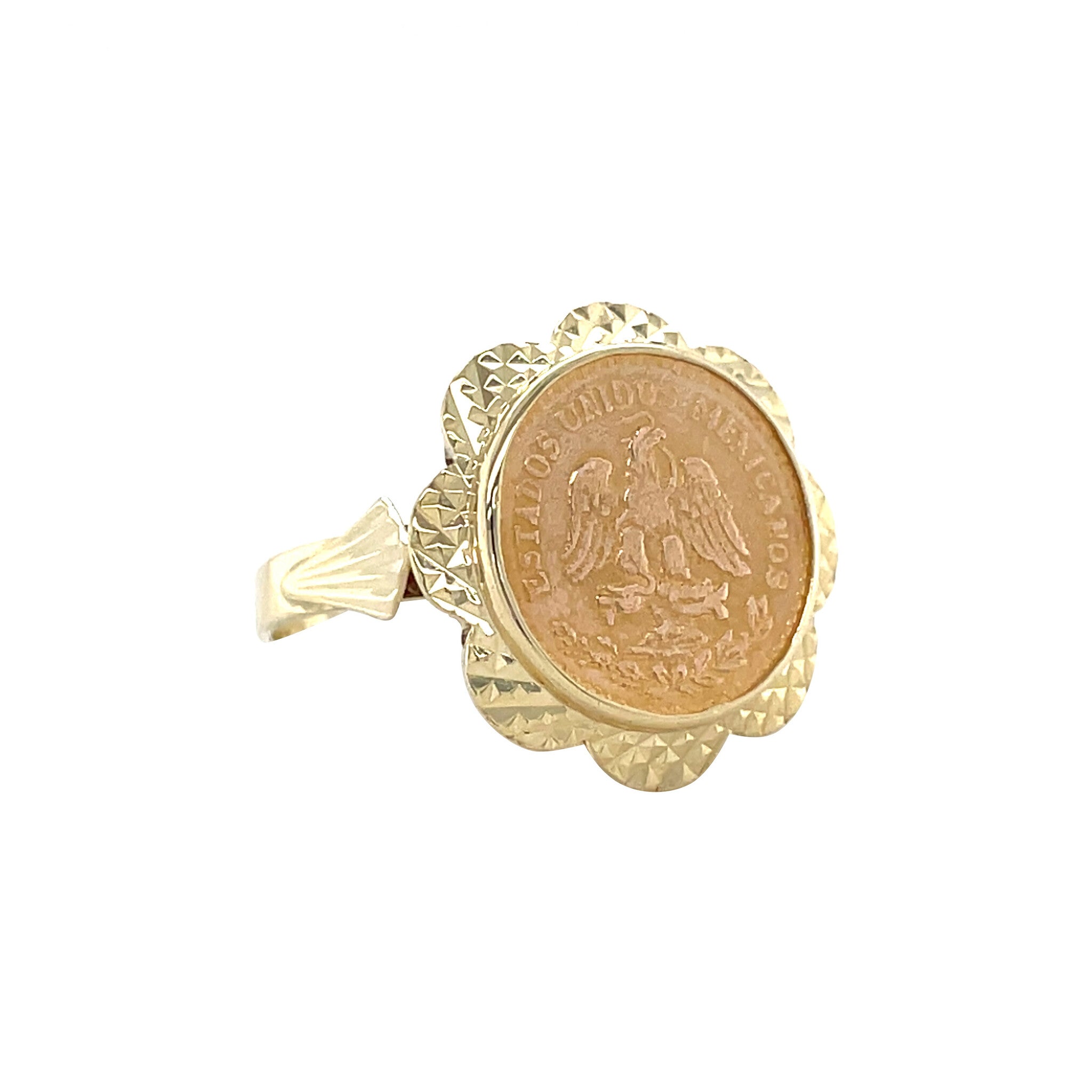 Golden vintage coin ring 14 carat