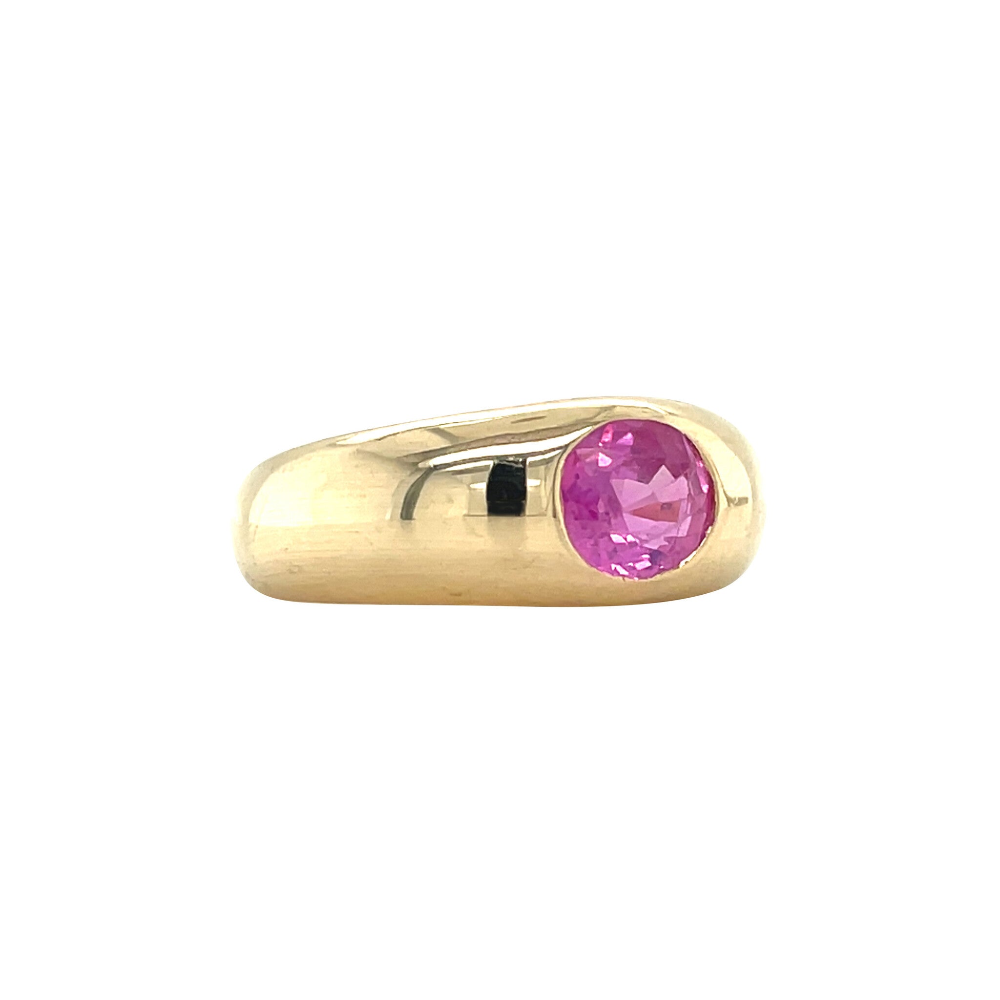 Gouden vintage ring met saffier 14 kt