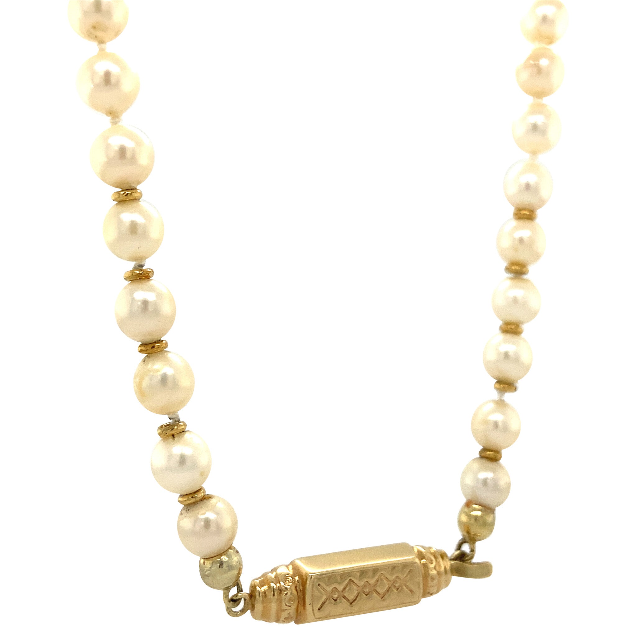 Parel collier met gouden sluiting 14 krt