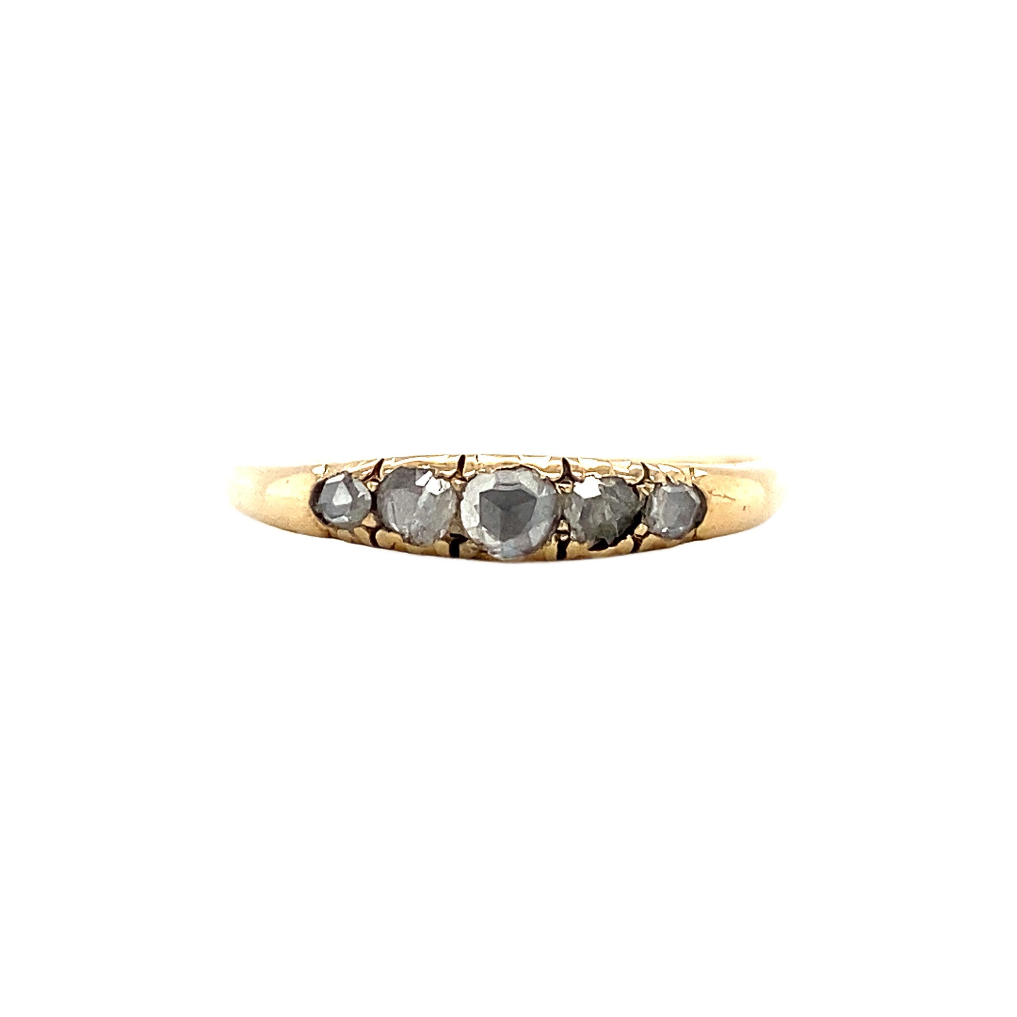 14 kt gold ring with rose-cut diamond