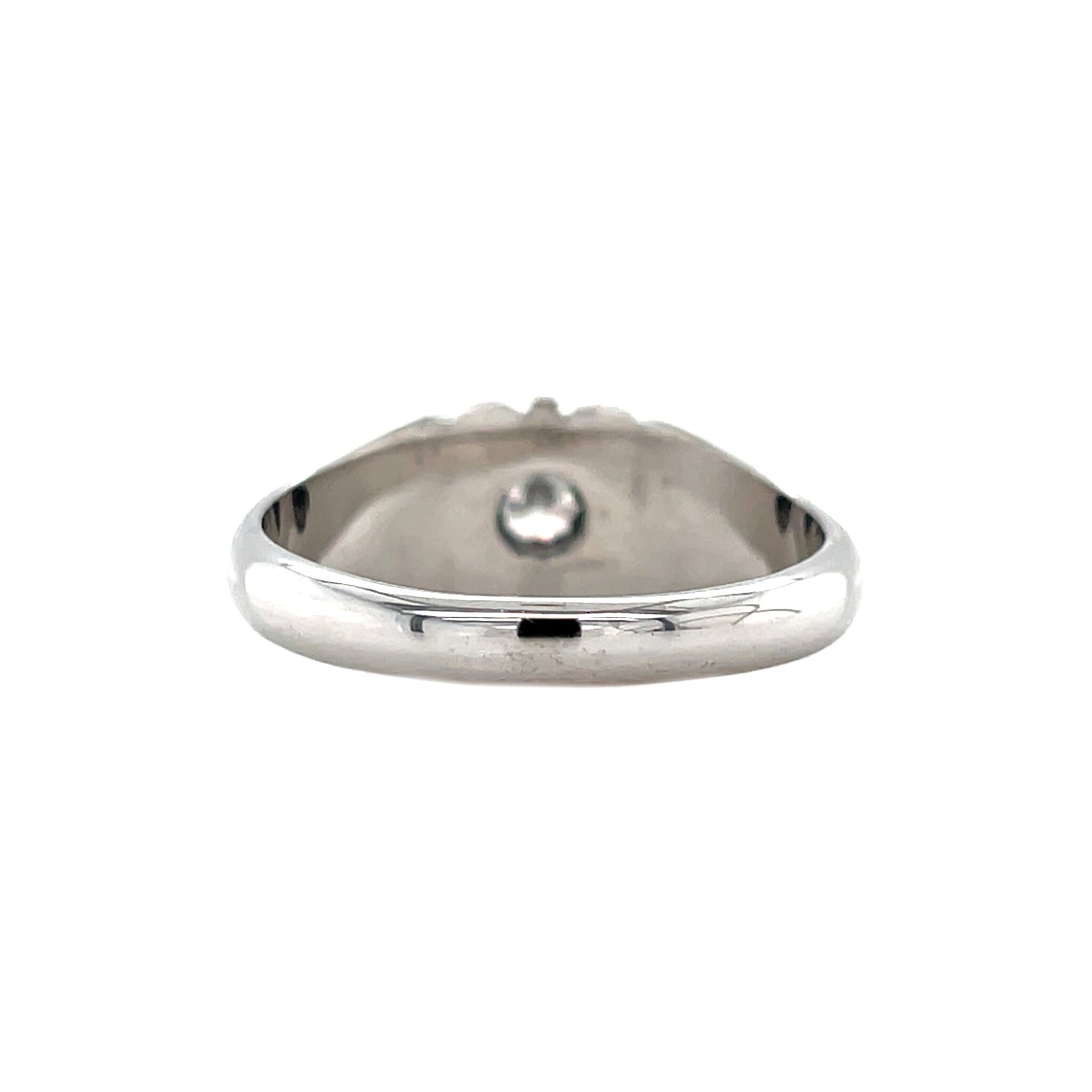 Witgouden vintage ring met diamant 14 krt