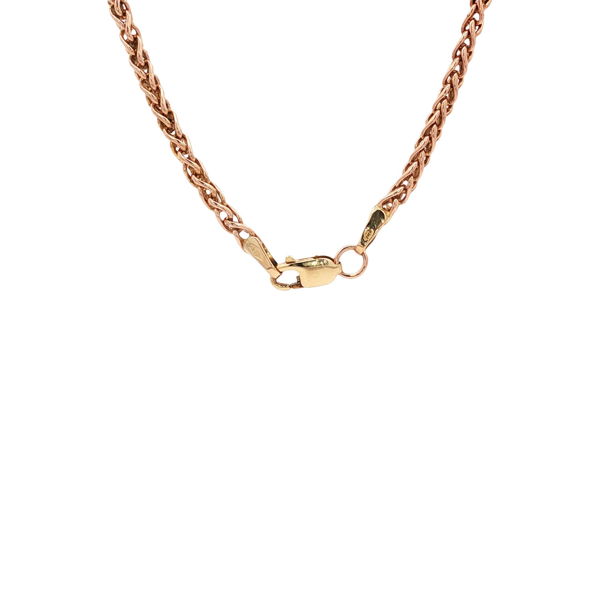 Rose-gold vintage foxtail necklace 14 kt