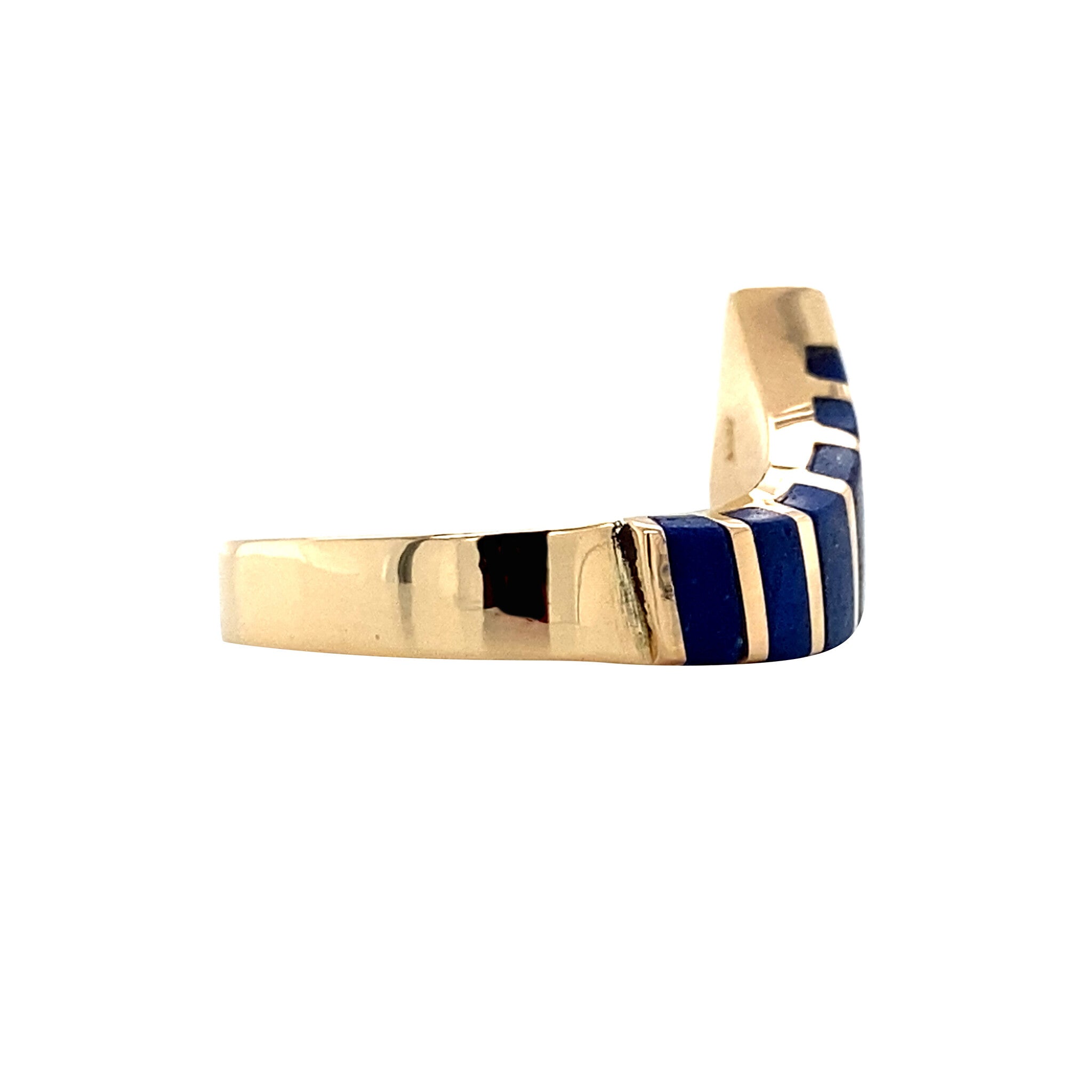 Golden vintage ring with lapis lazuli 14 kt