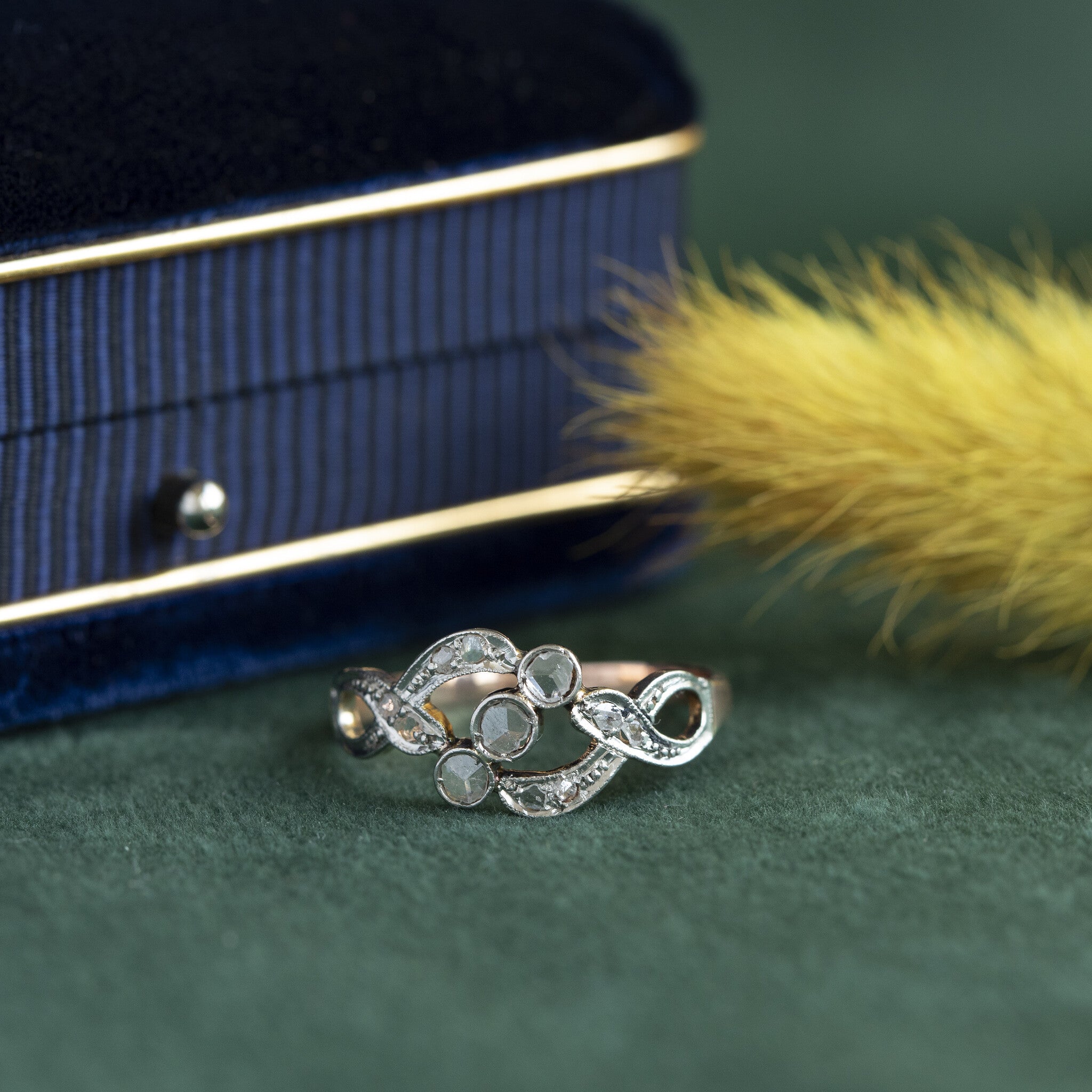 Roségouden ring met diamant 14 krt