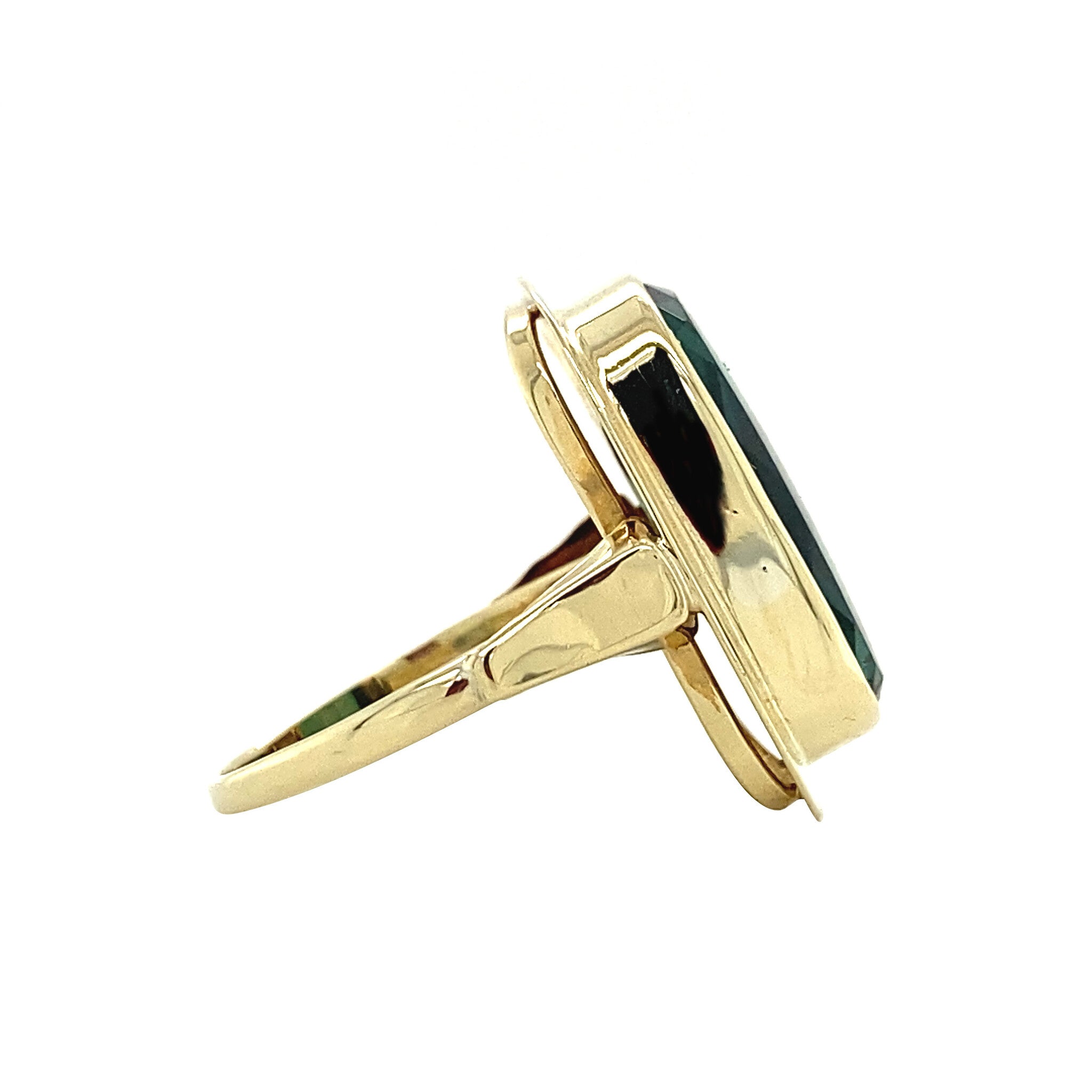 Gouden ring met toermalijn 14 krt