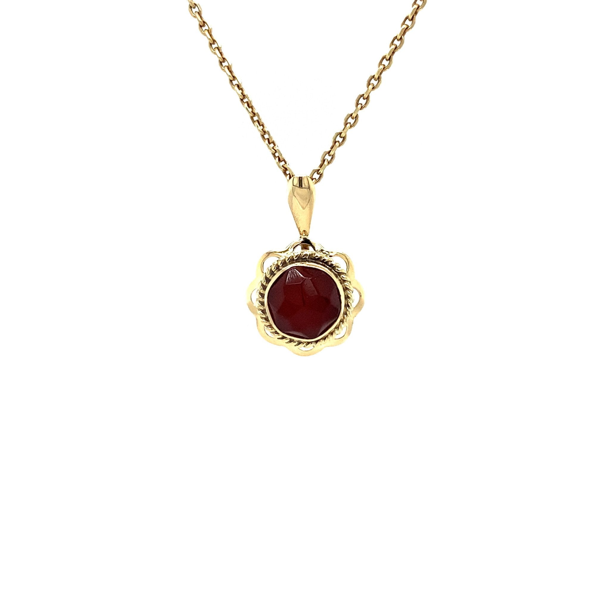 Gouden hanger met carneool 14 krt