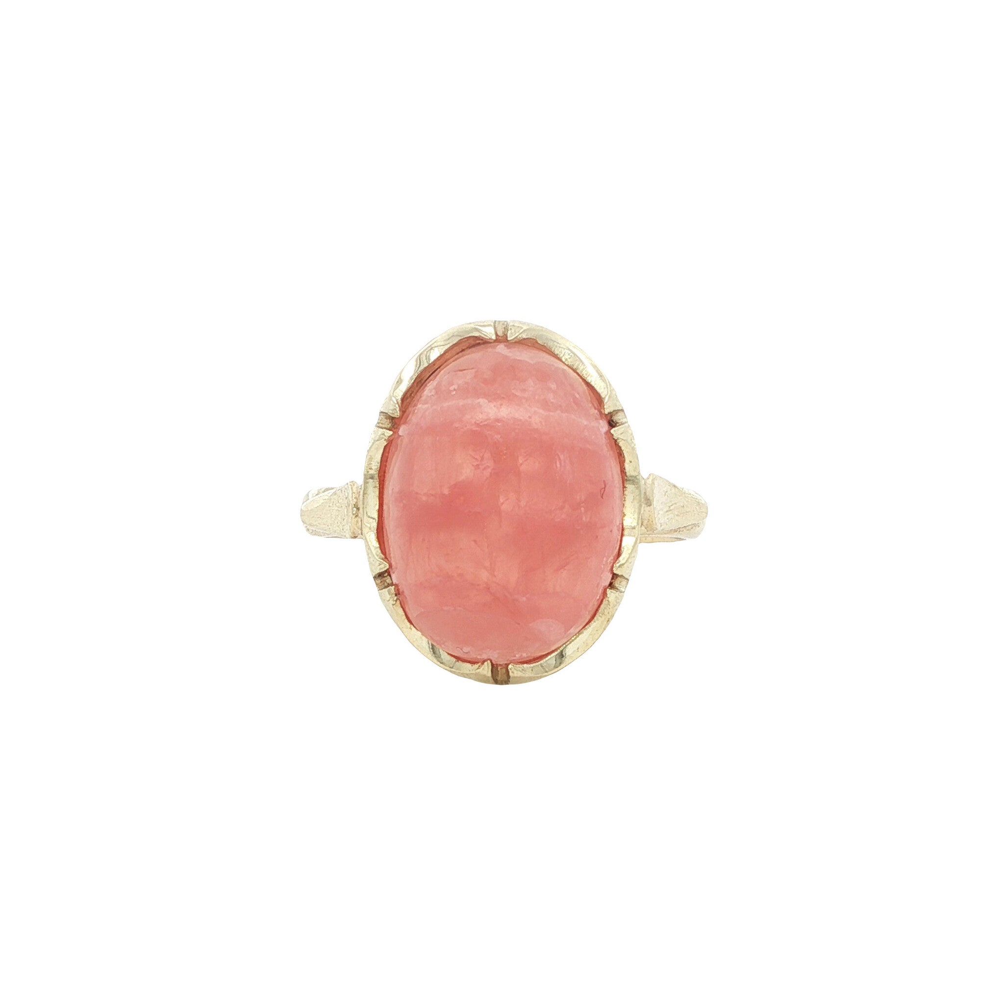Gouden vintage ring met rhodochrosiet 14 kt