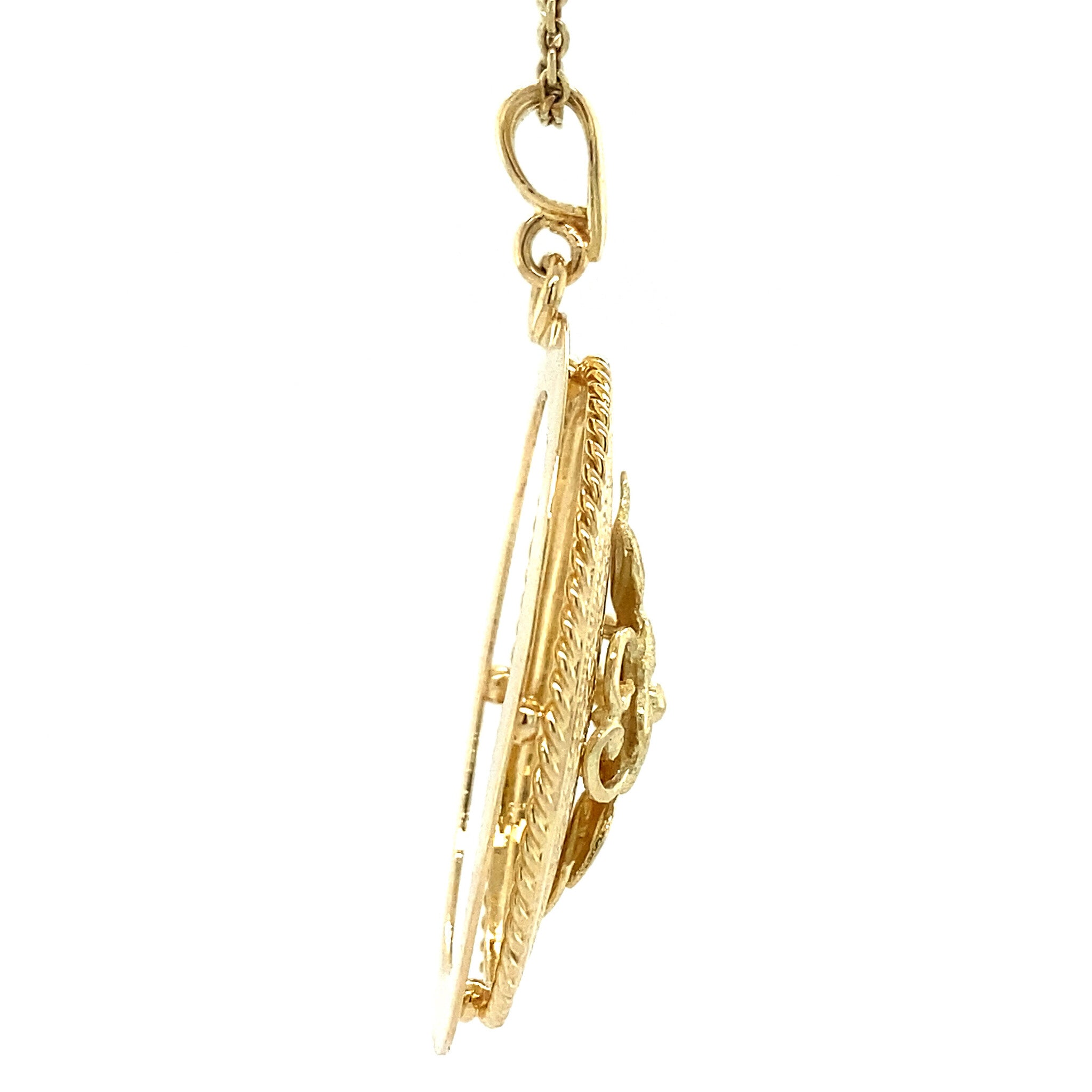 Gouden hanger met gravure 14 krt