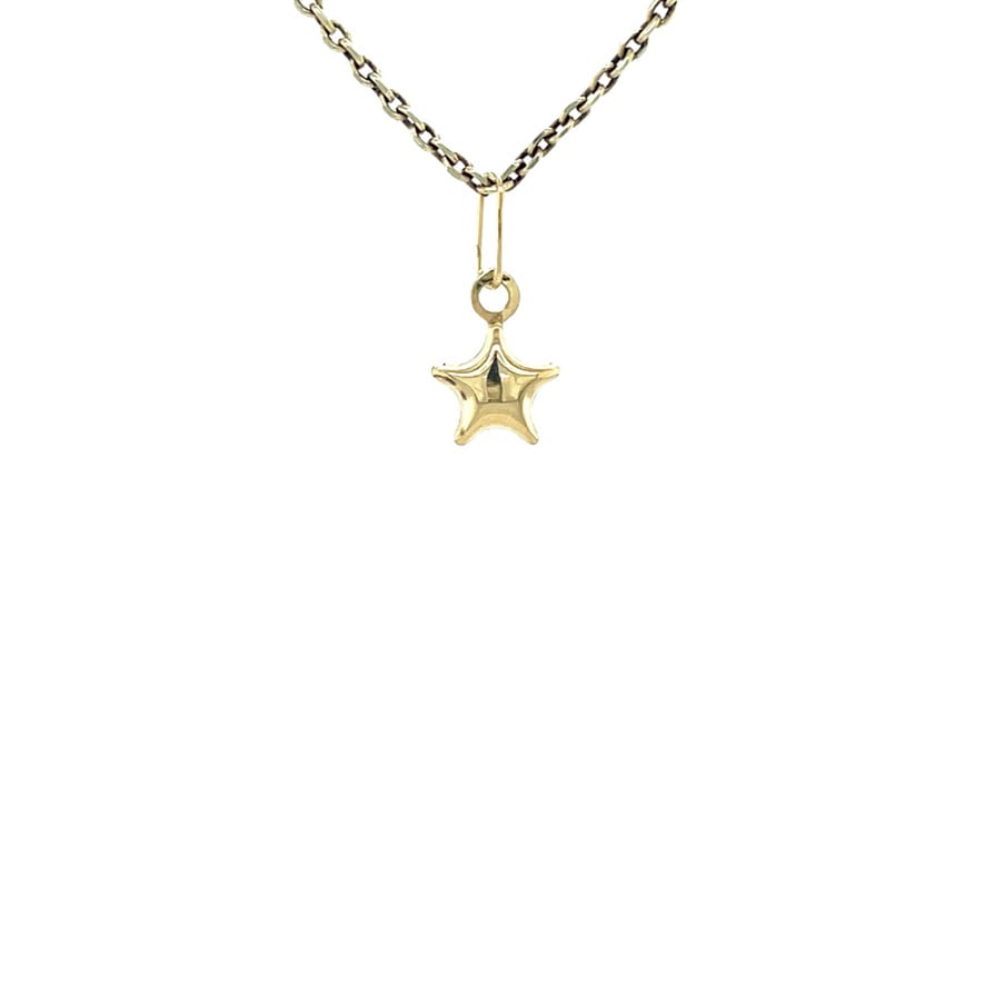 Vintage gold star pendant, 18 kt