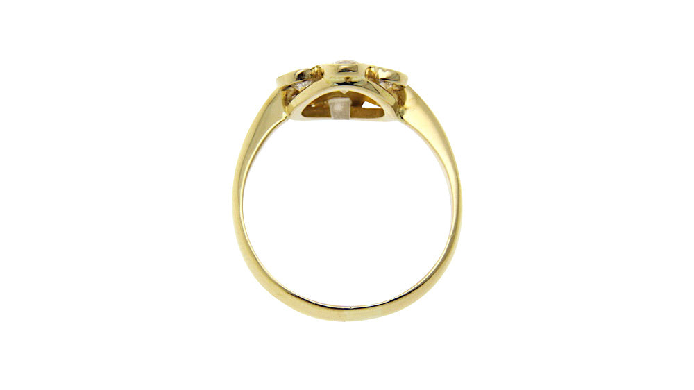 Gouden entourage ring met diamant 18 krt