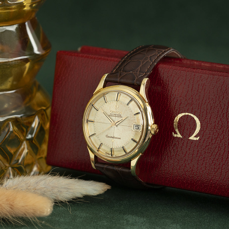 Vintage Omega Pie Pan constellation horloge 18 krt