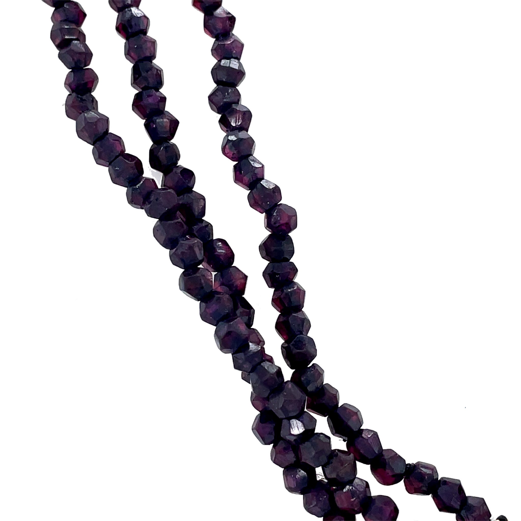 Vintage garnet necklace with gold clasp 14 kt