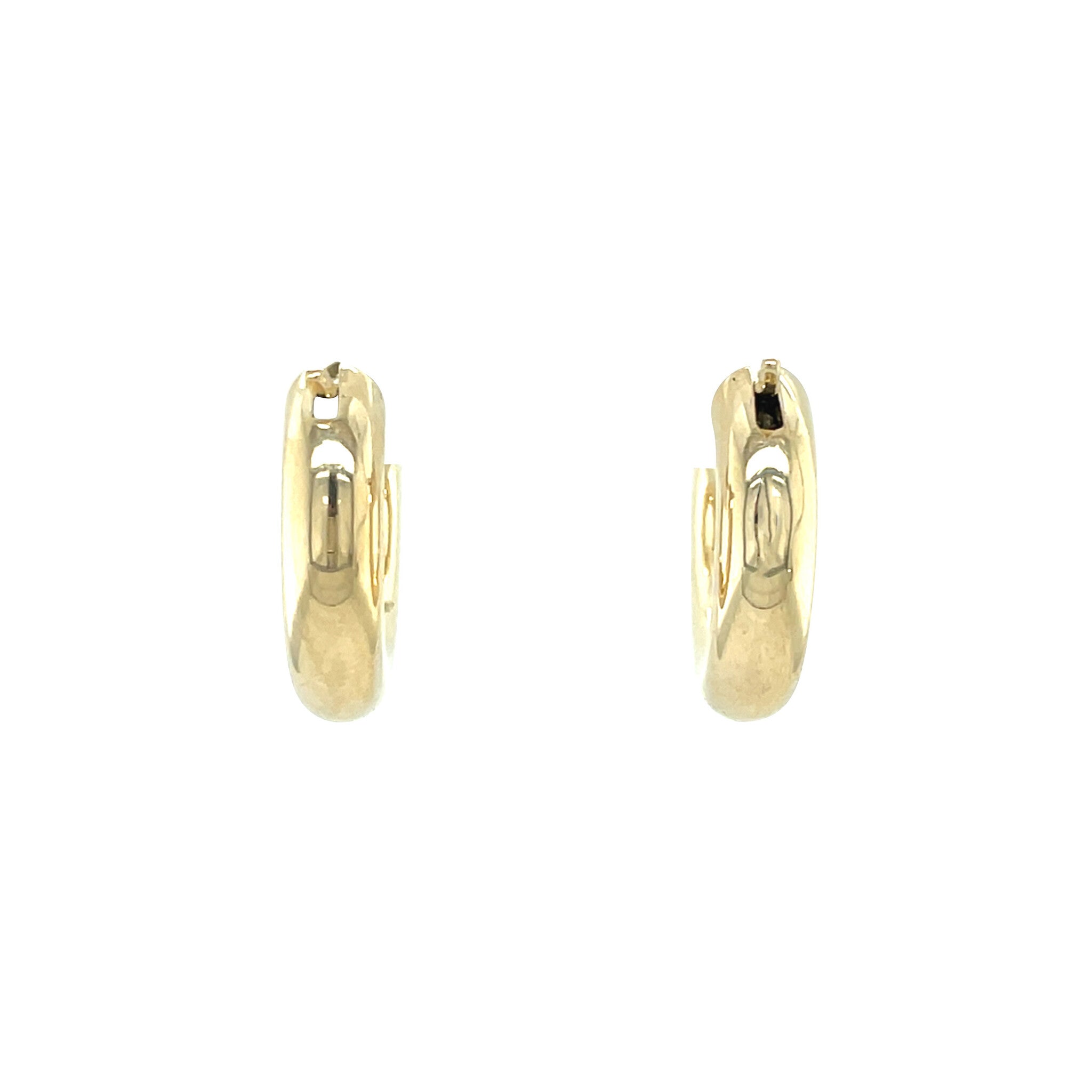 Gouden vintage gladde oorringen 14 kt