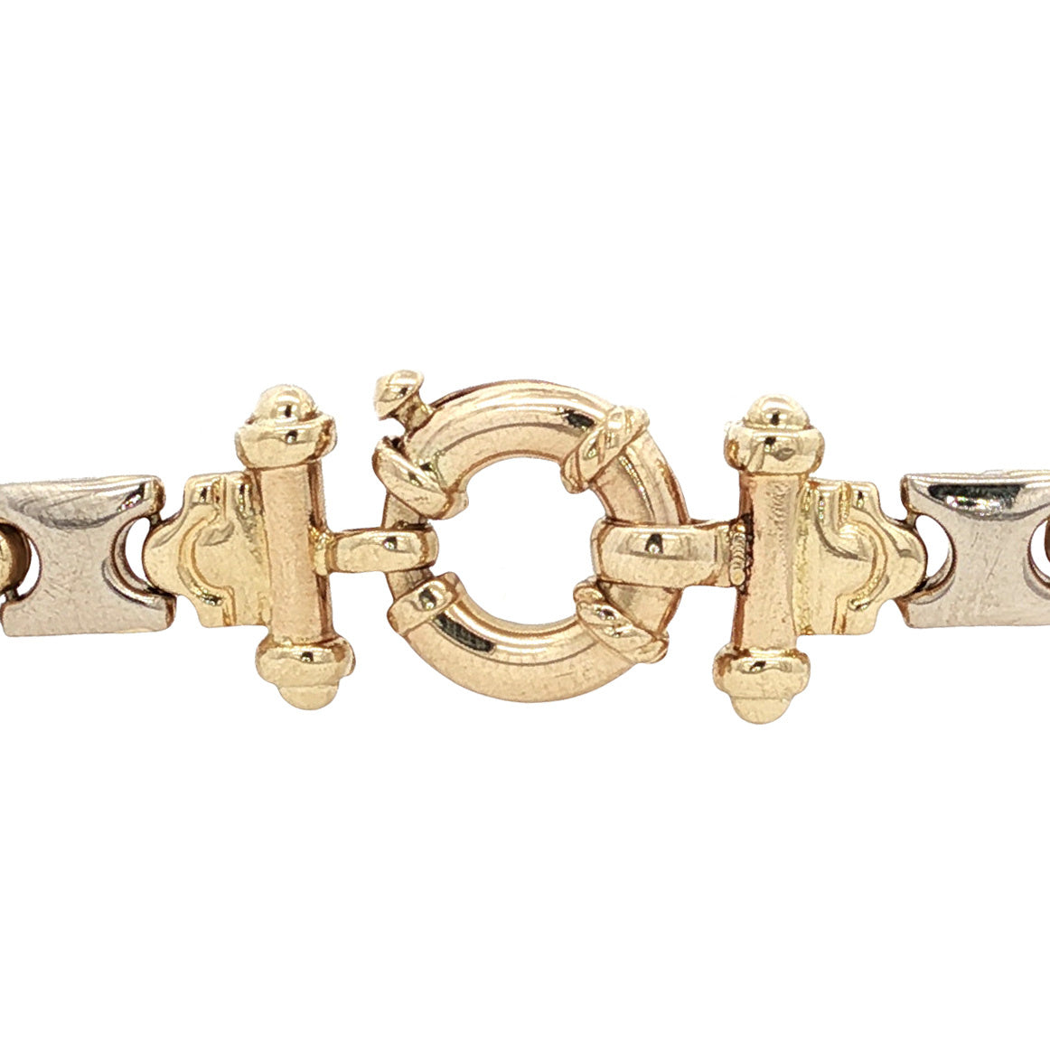 Bicolour gold vintage fantasy bracelet 14 kt