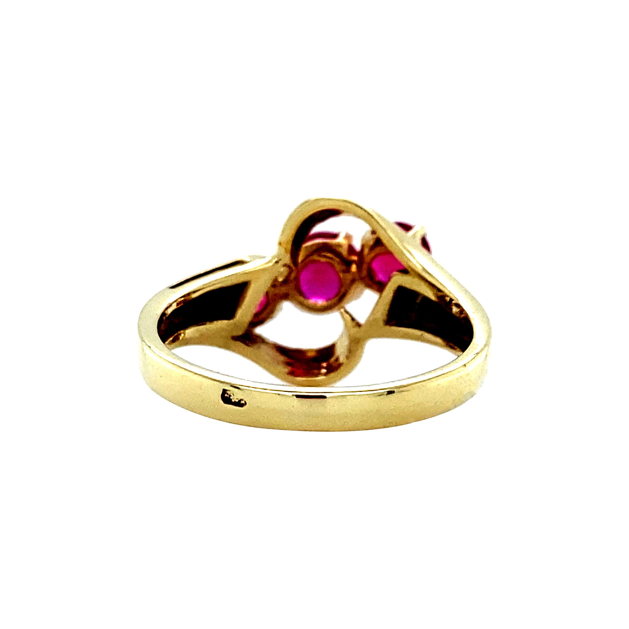 Gouden ring met robijn 14 krt