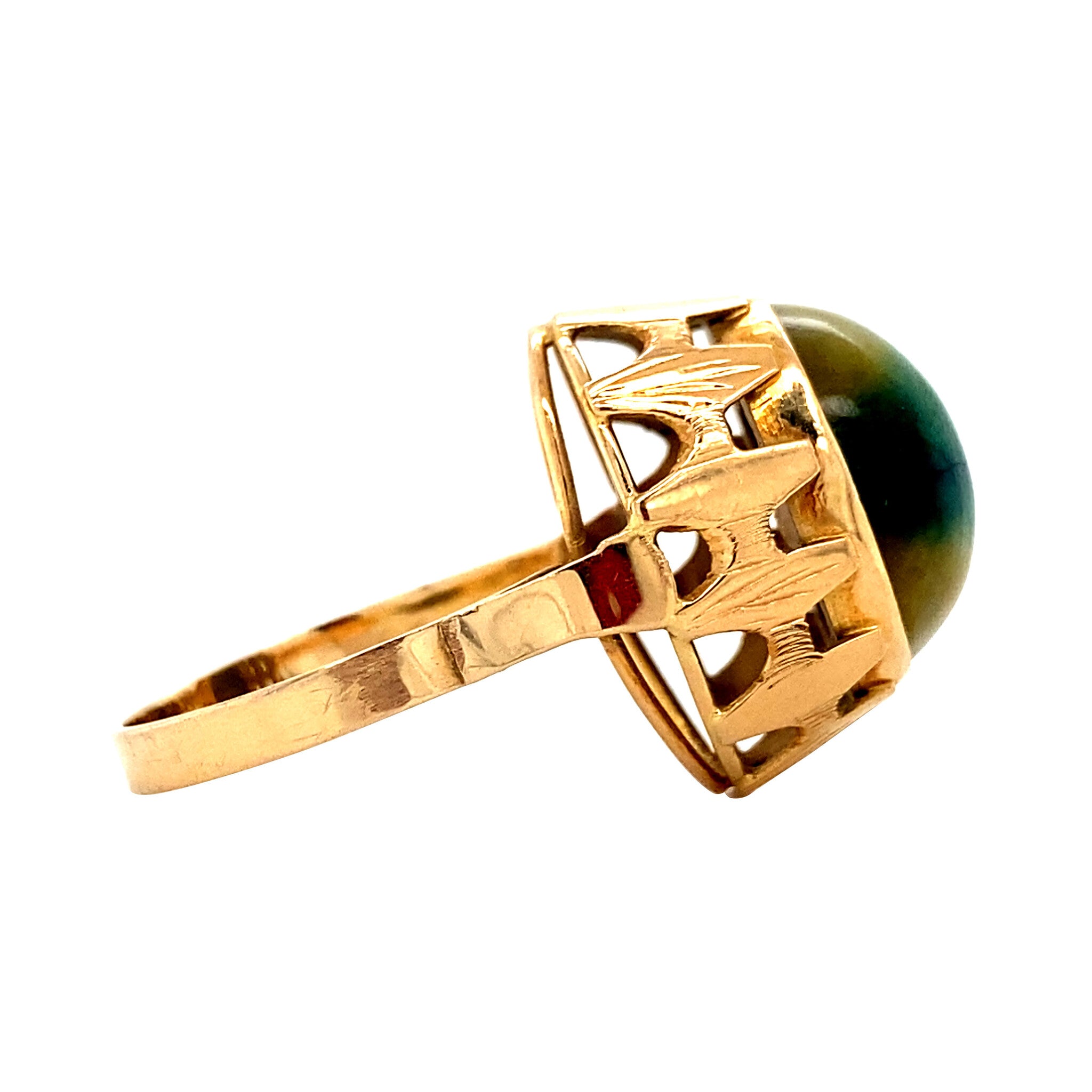 18 kt gold ring with quartz