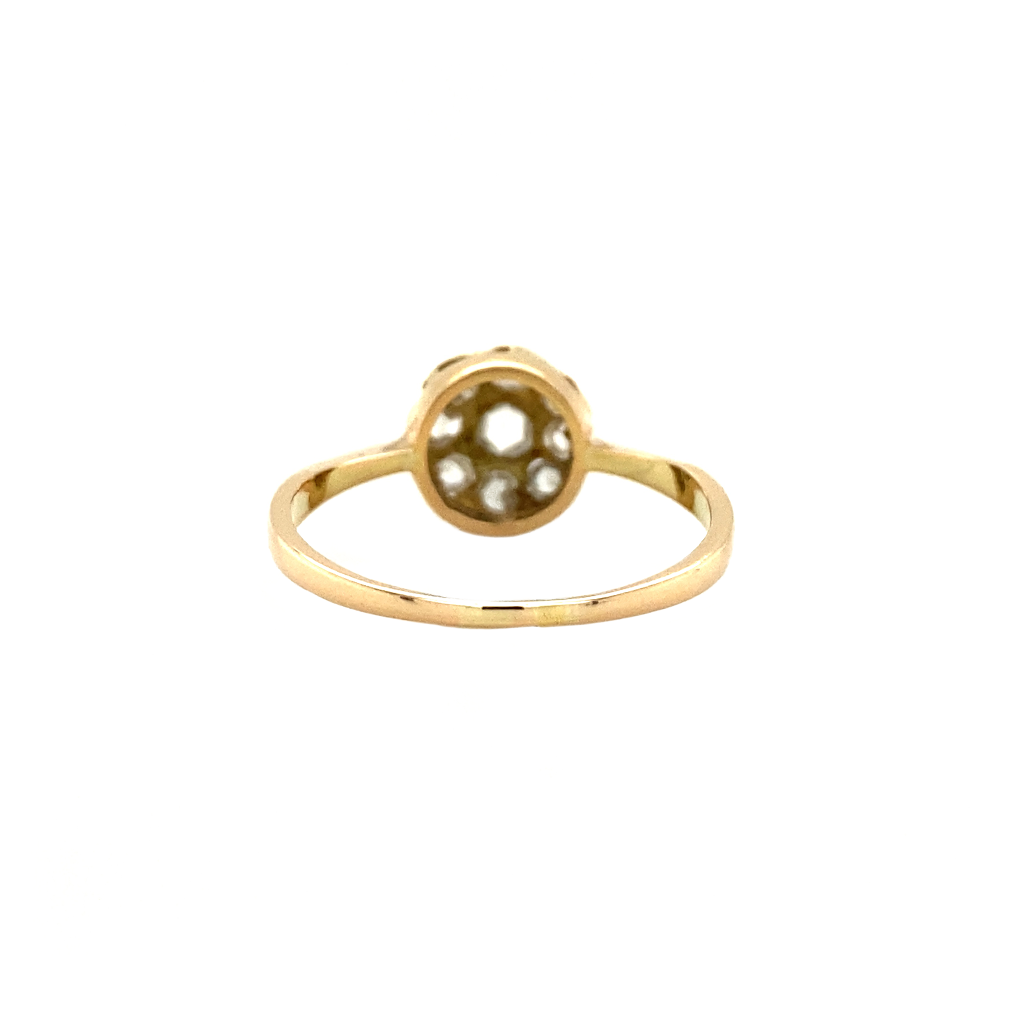 Gouden entourage ring met roosdiamant 14 krt