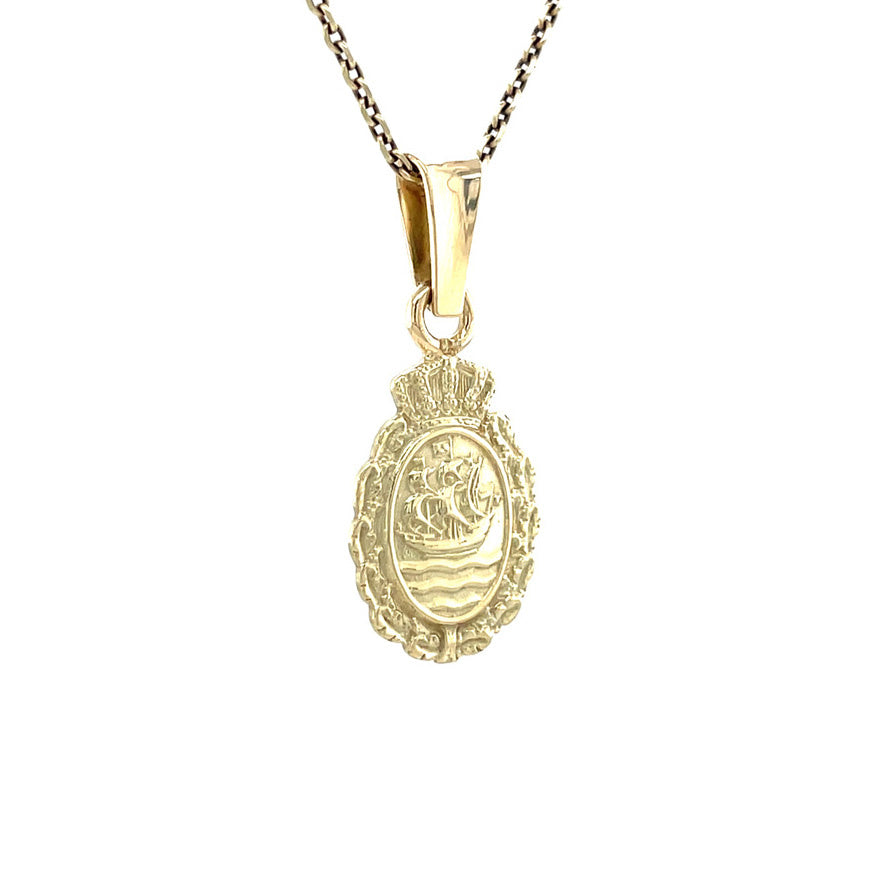 Gouden vintage maritiem hanger 14 kt