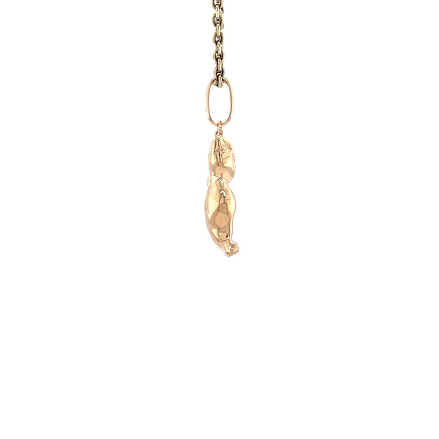 Vintage gold cat pendant 14 kt
