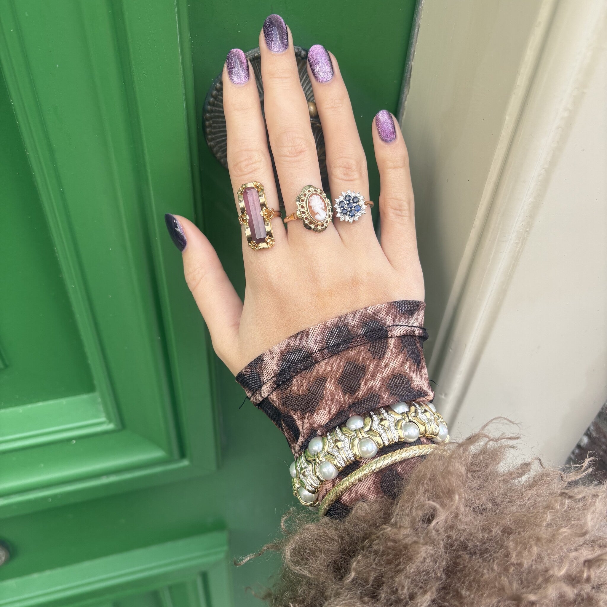 Vintage gouden ring met toermalijn 20 krt