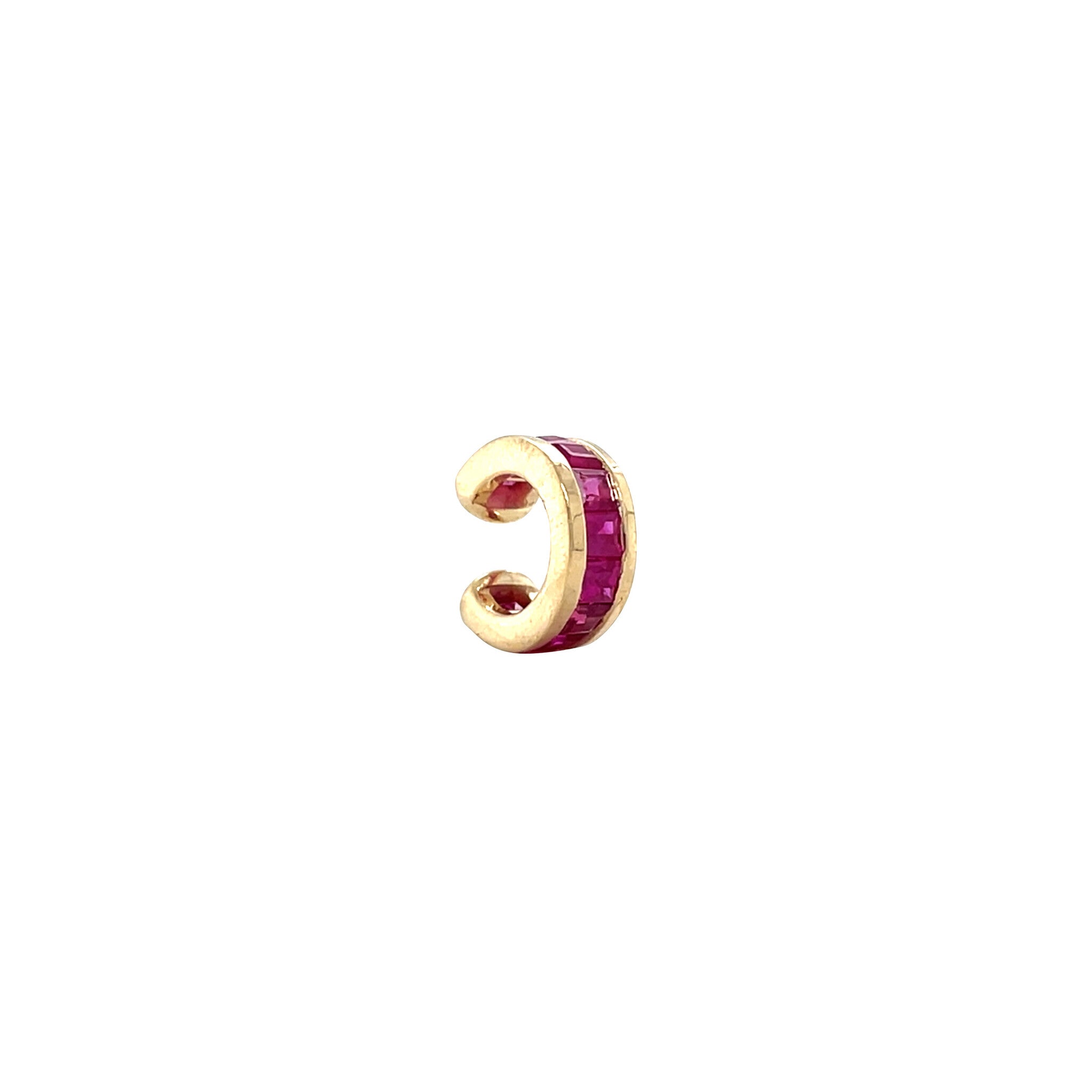 Gouden earcuff met robijn 18 krt