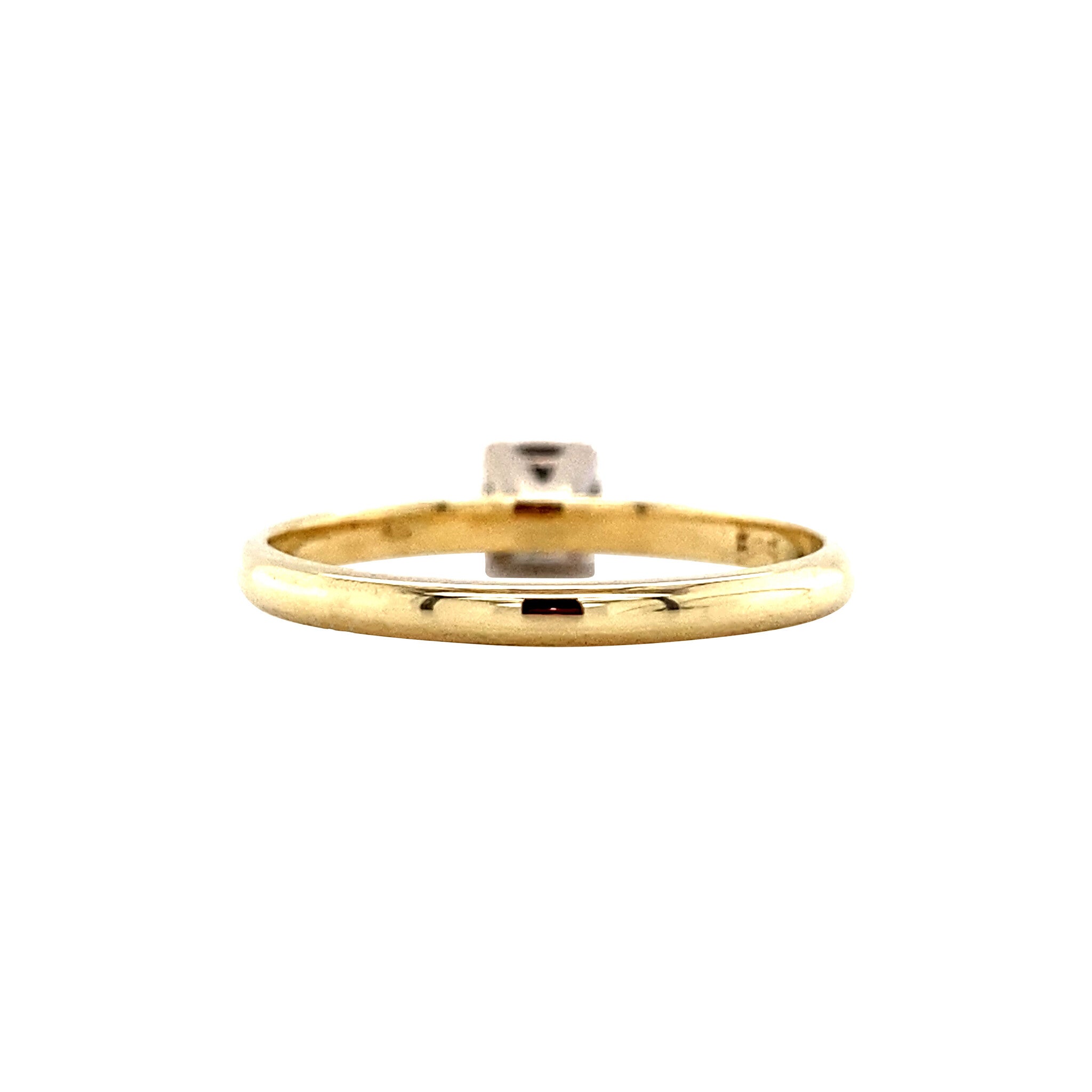 Gouden solitair ring met diamant 14 krt
