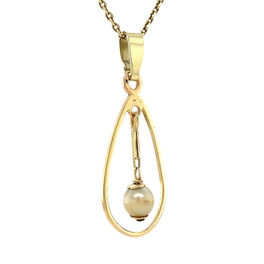 Gouden hanger met parel 14 krt