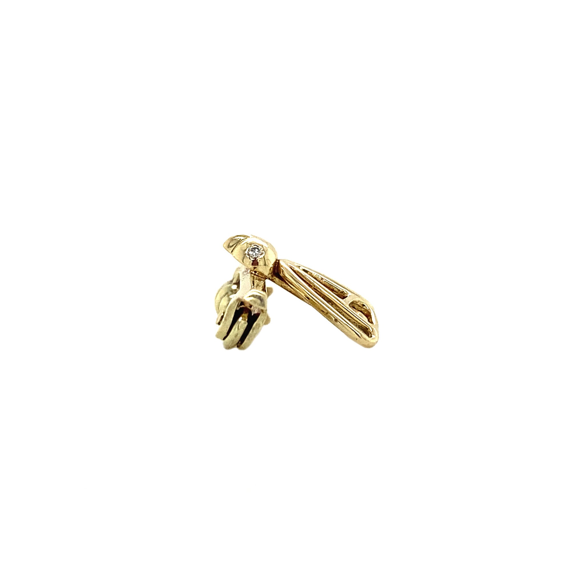 Gouden broche met diamant 14 krt