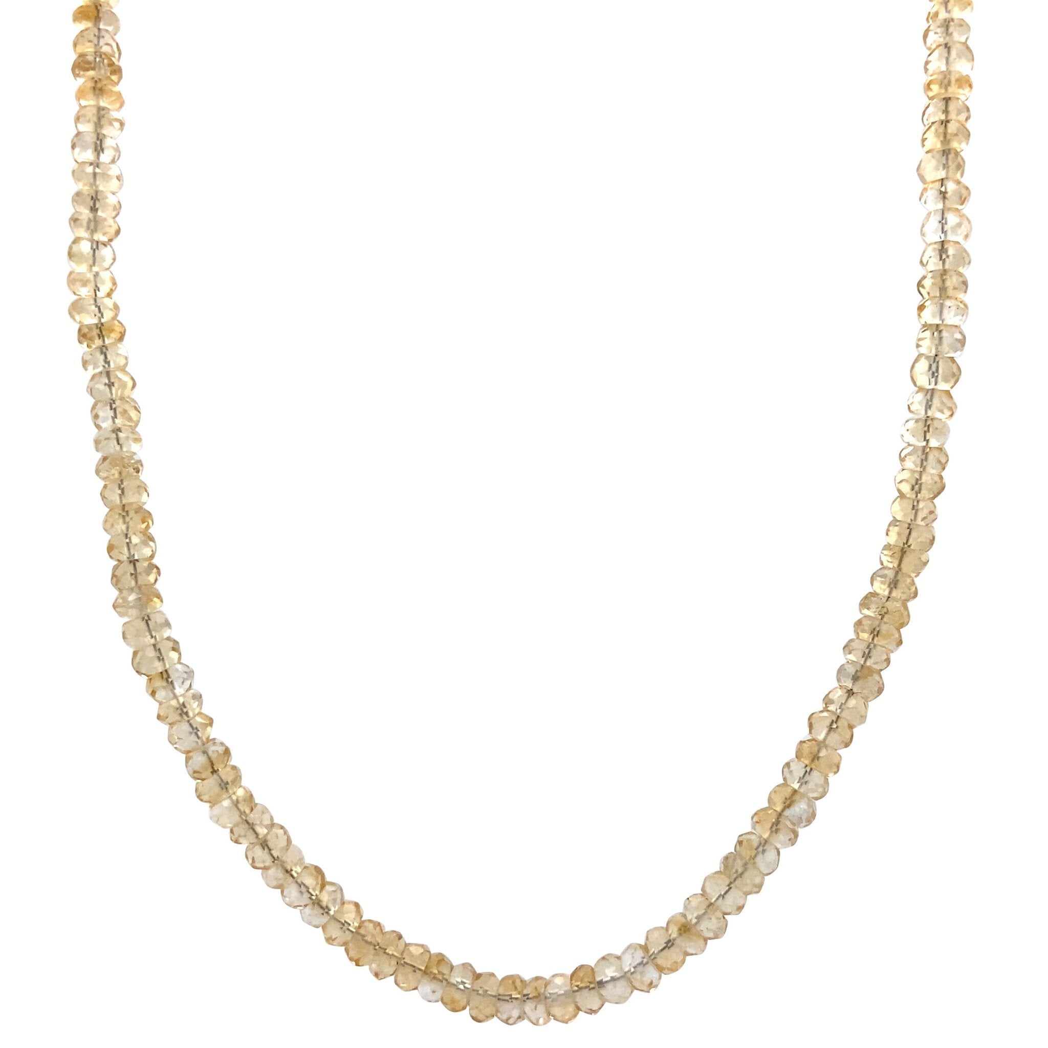 Citrine necklace with gold clasp 14 krt