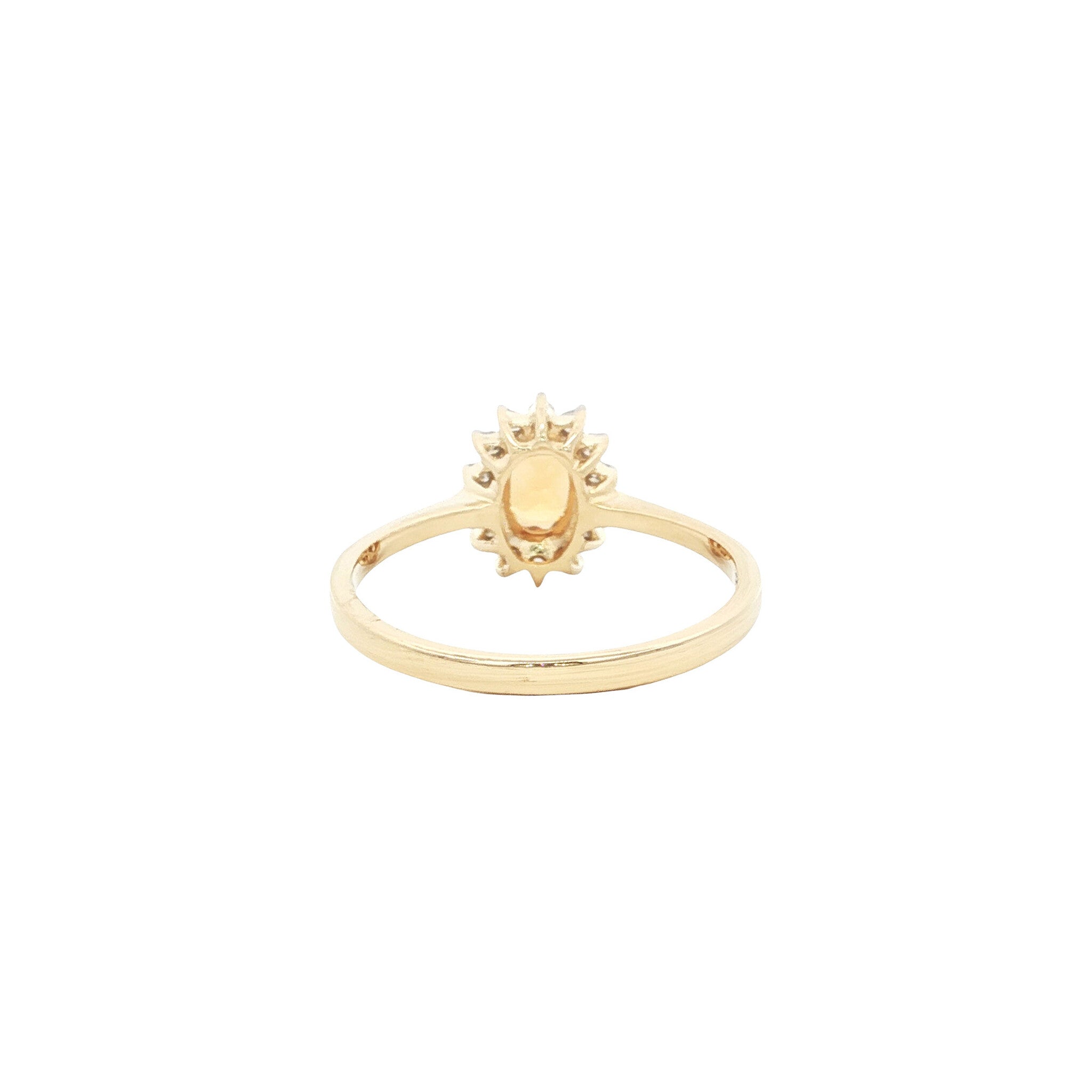 Ring met citrien en diamant 9 kt