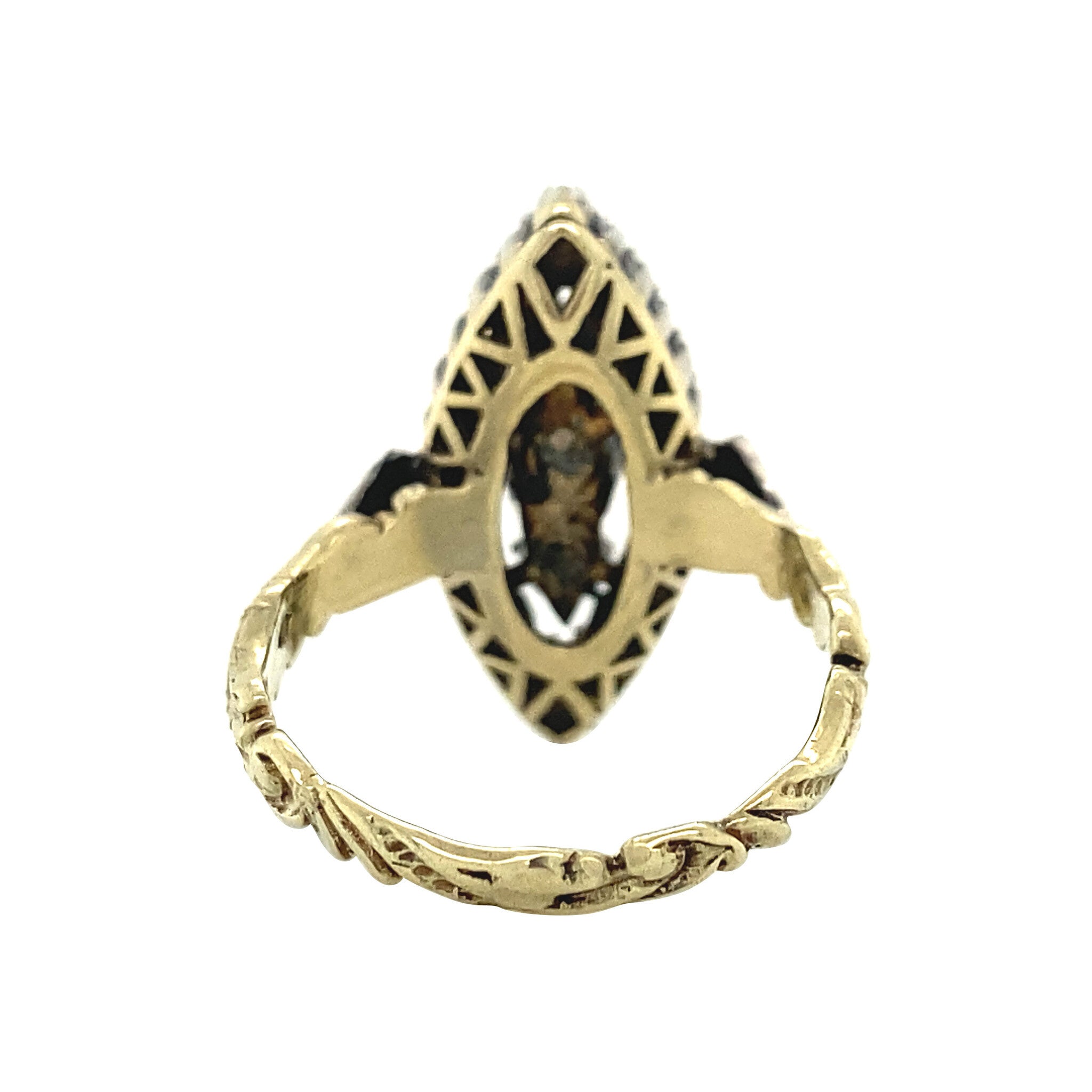 Gouden prinsessen ring met roosdiamant 14 krt/925