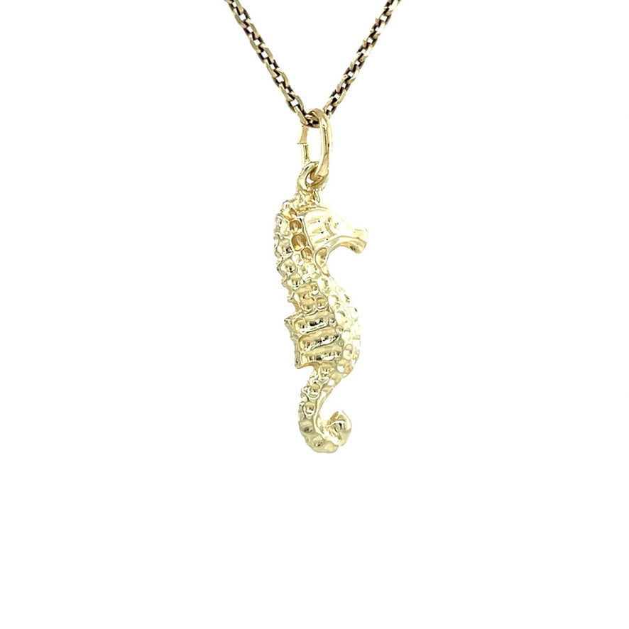 Gouden vintage zeepaard hanger 14 kt